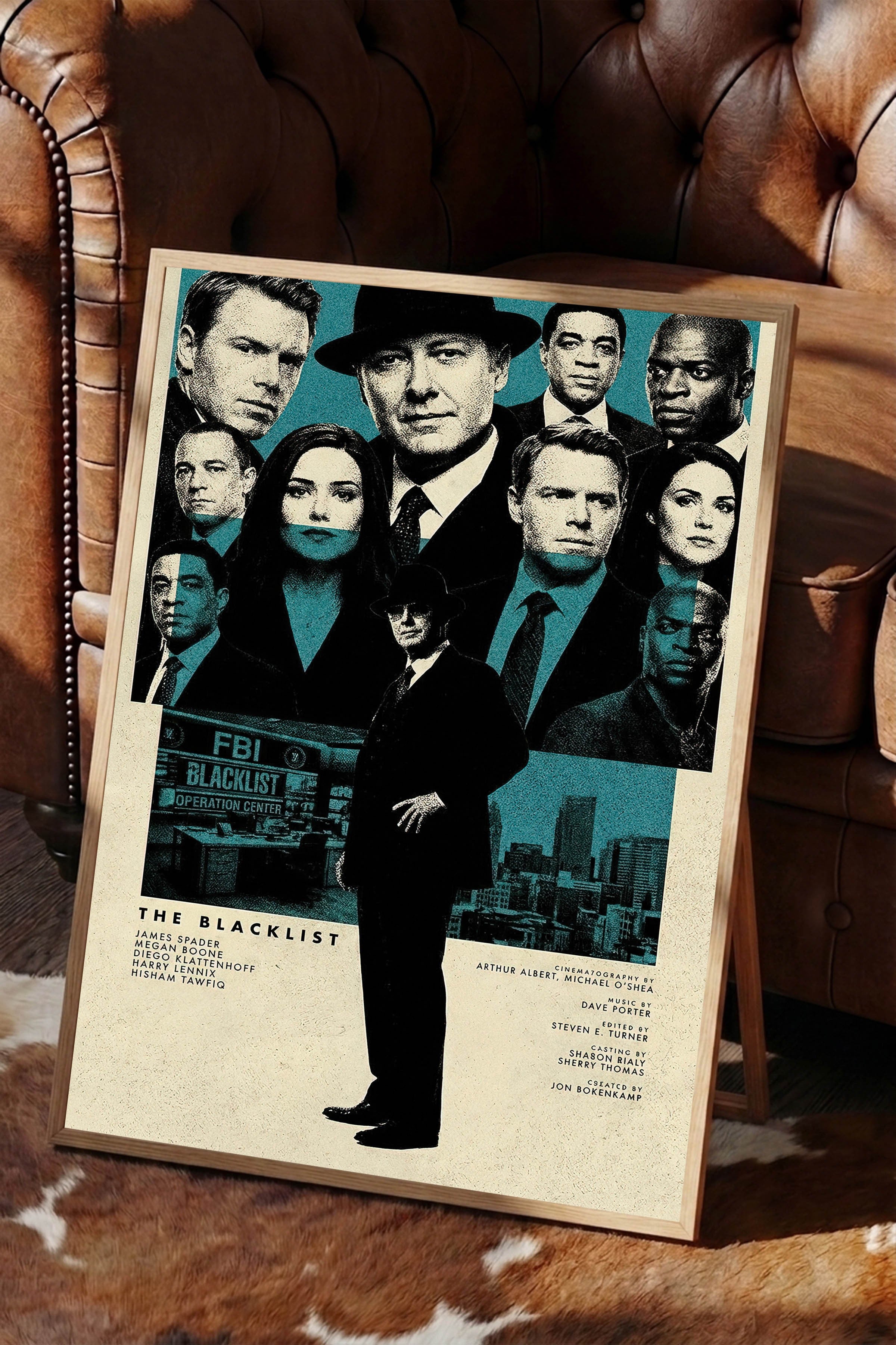 The Blacklist Ahşap Çerçeveli Poster, Sinema ve Dizi Tablo, Film Dizi Afişleri NO:112802