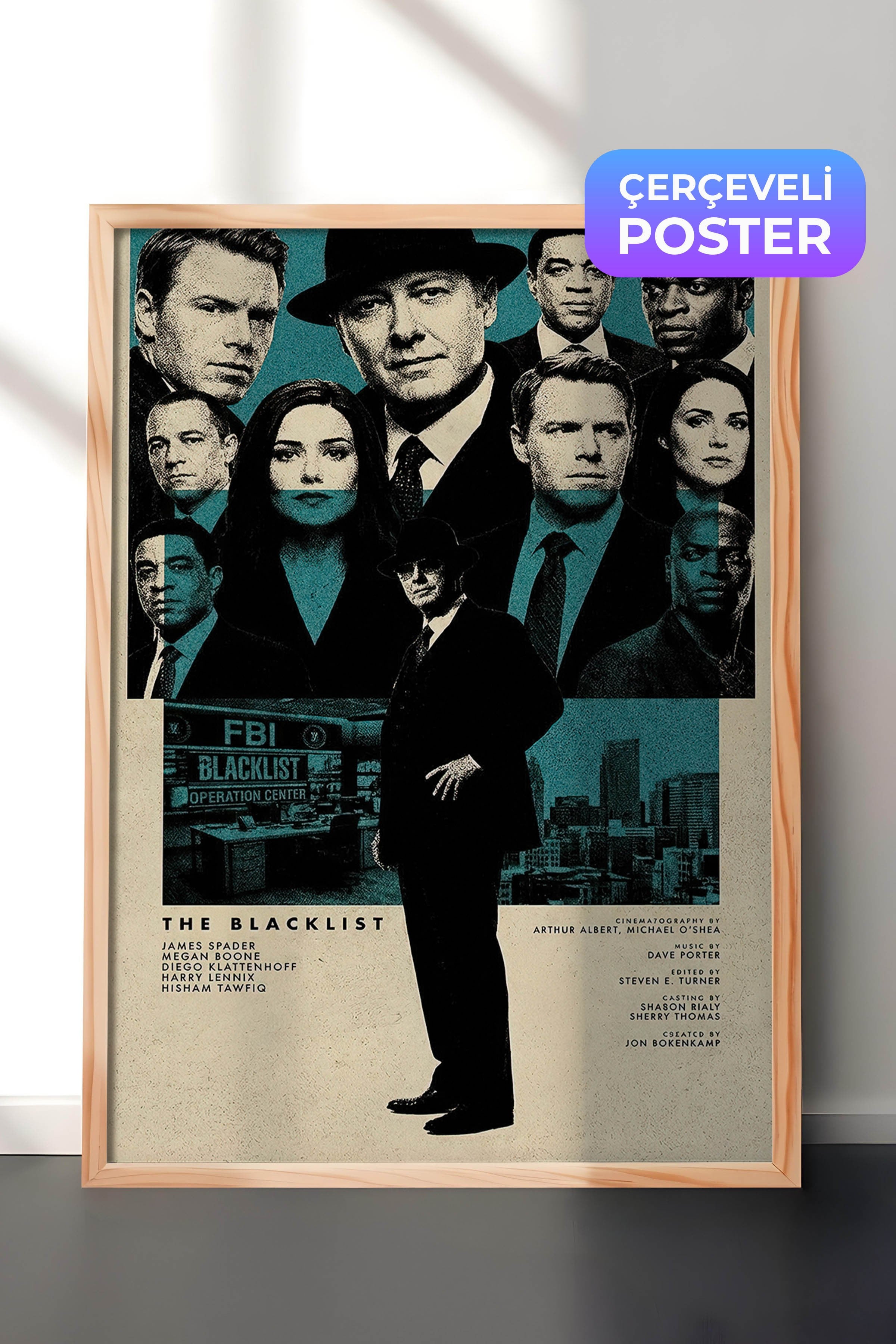 The Blacklist Ahşap Çerçeveli Poster, Sinema ve Dizi Tablo, Film Dizi Afişleri NO:112802