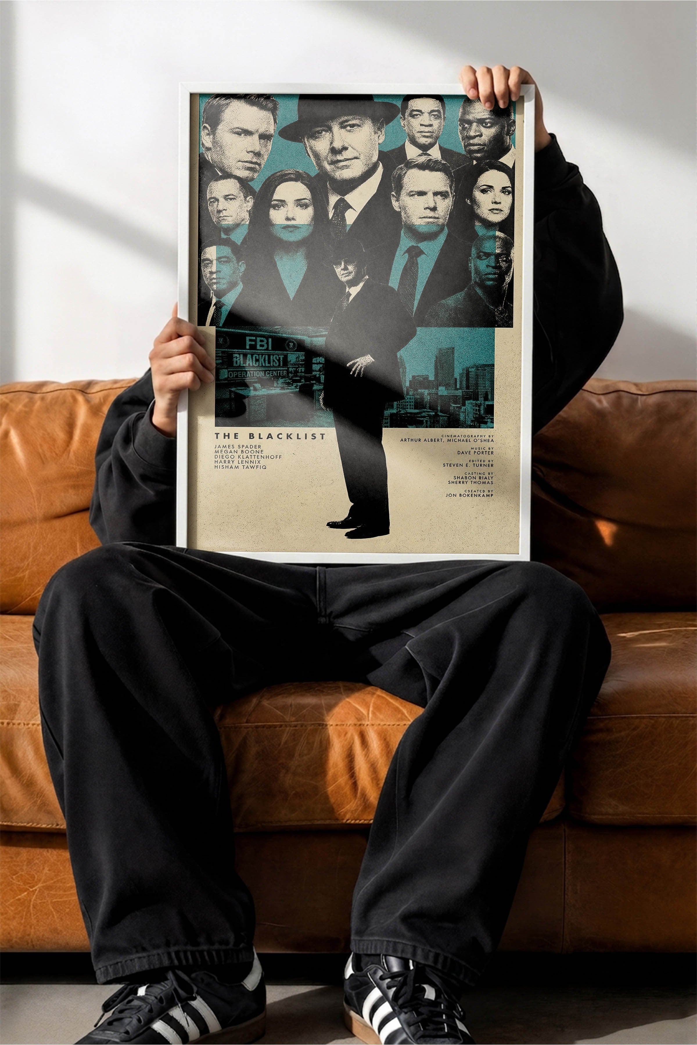 The Blacklist Beyaz Çerçeveli Poster, Sinema ve Dizi Tablo, Film Dizi Afişleri NO:112802