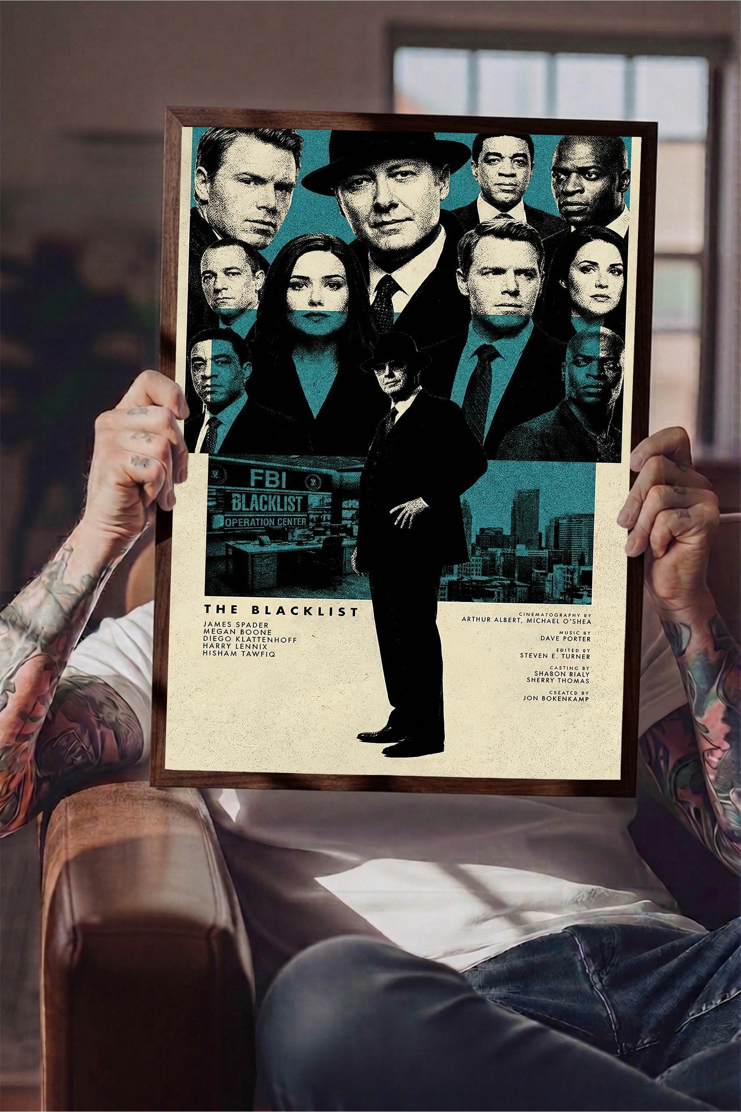 The Blacklist Kahverengi Çerçeveli Poster, Sinema ve Dizi Tablo, Film Dizi Afişleri NO:112802