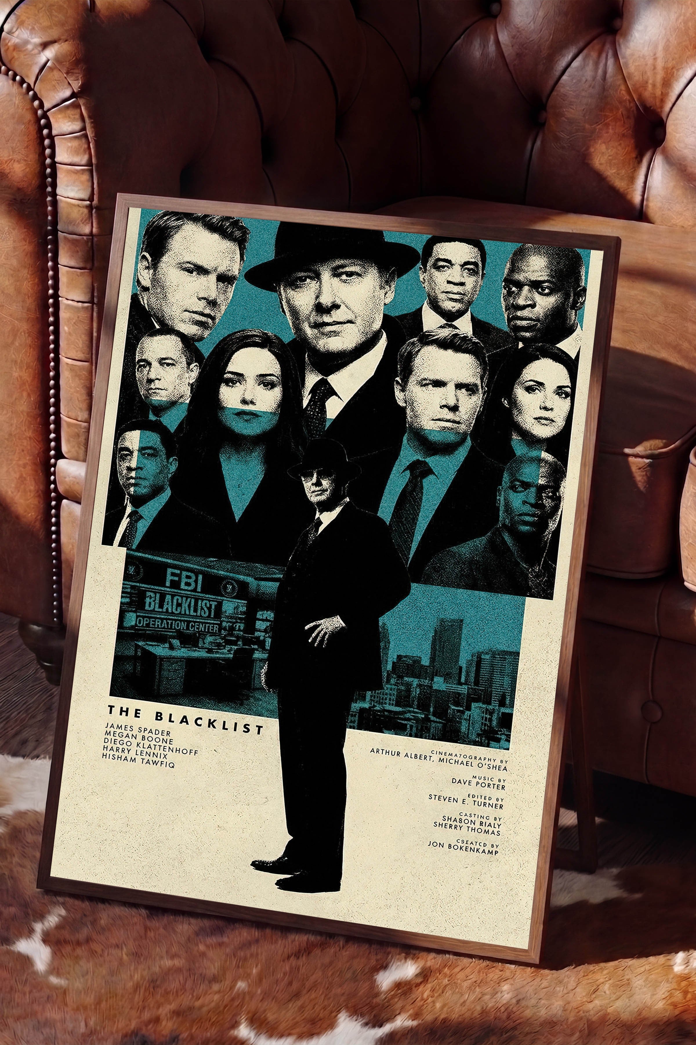 The Blacklist Kahverengi Çerçeveli Poster, Sinema ve Dizi Tablo, Film Dizi Afişleri NO:112802