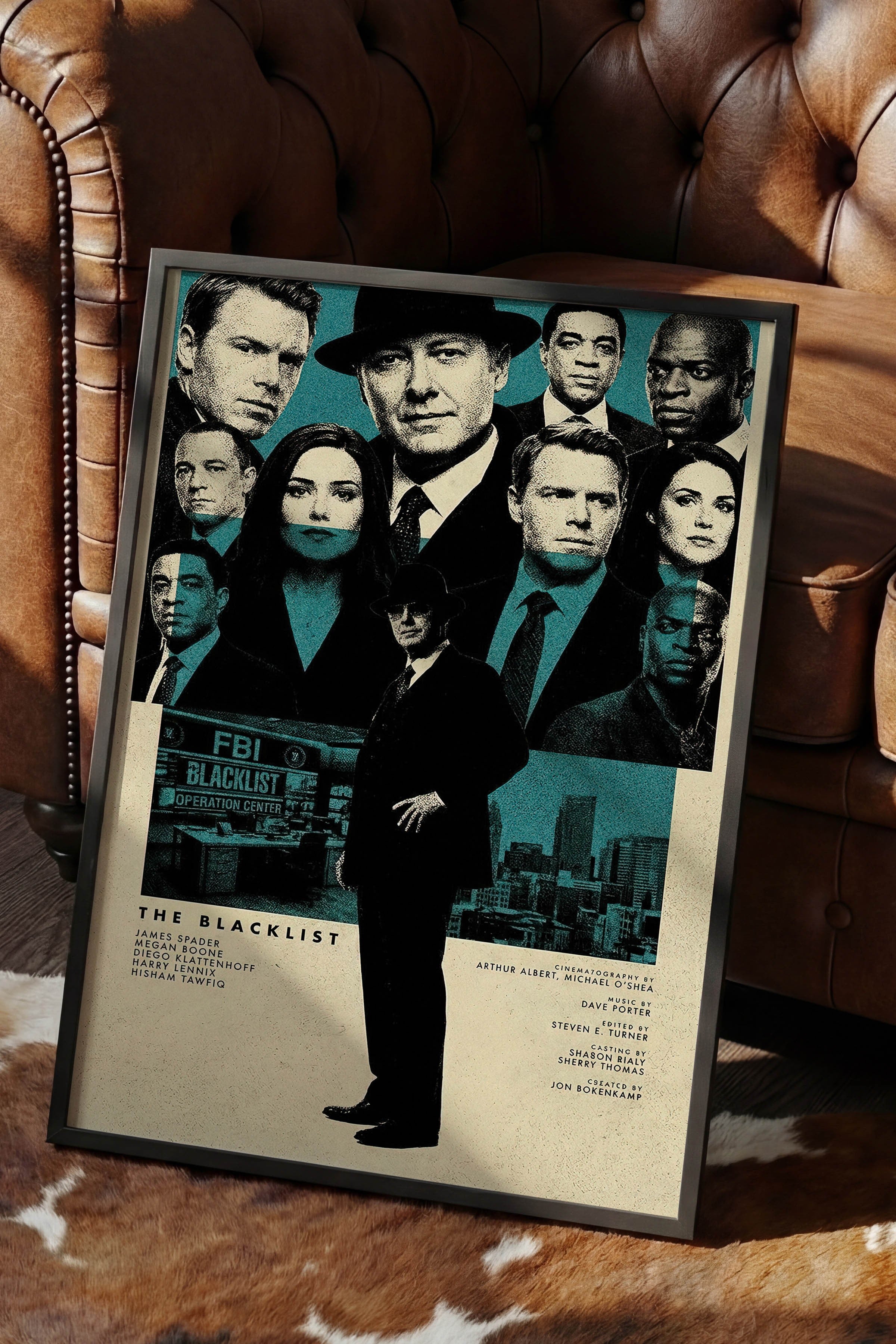 The Blacklist Siyah Çerçeveli Poster, Sinema ve Dizi Tablo, Film Dizi Afişleri NO:112802