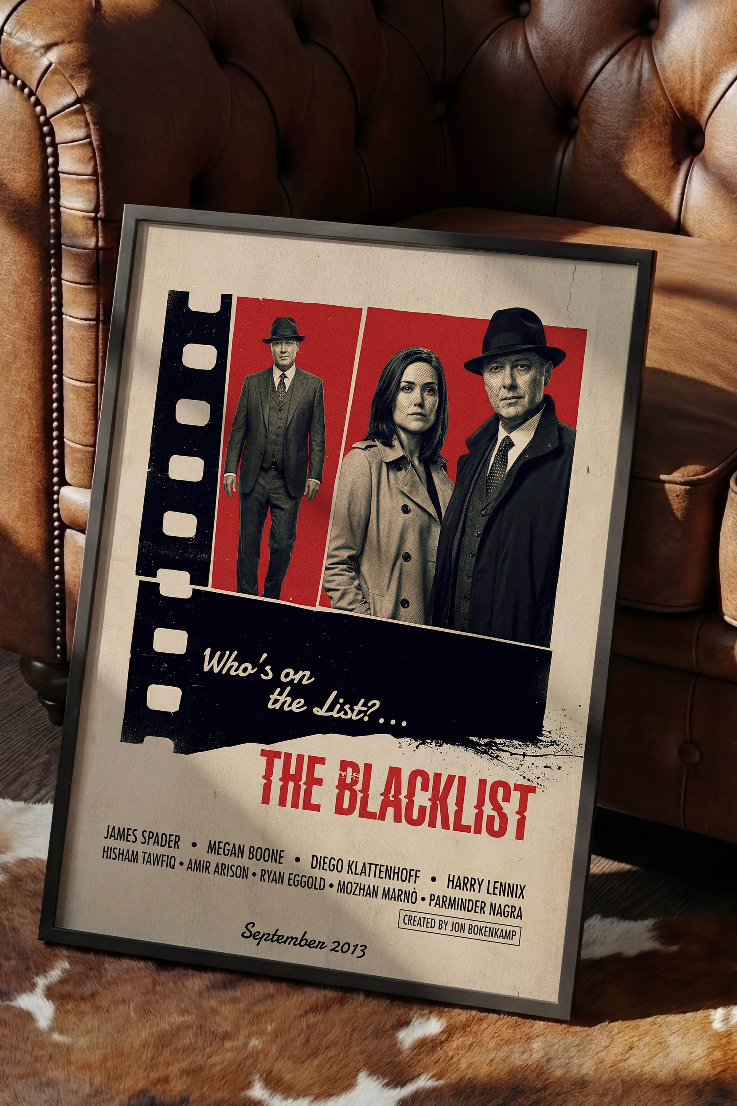 The Blacklist Siyah Çerçeveli Poster, Sinema ve Dizi Tablo, Film Dizi Afişleri NO:112881