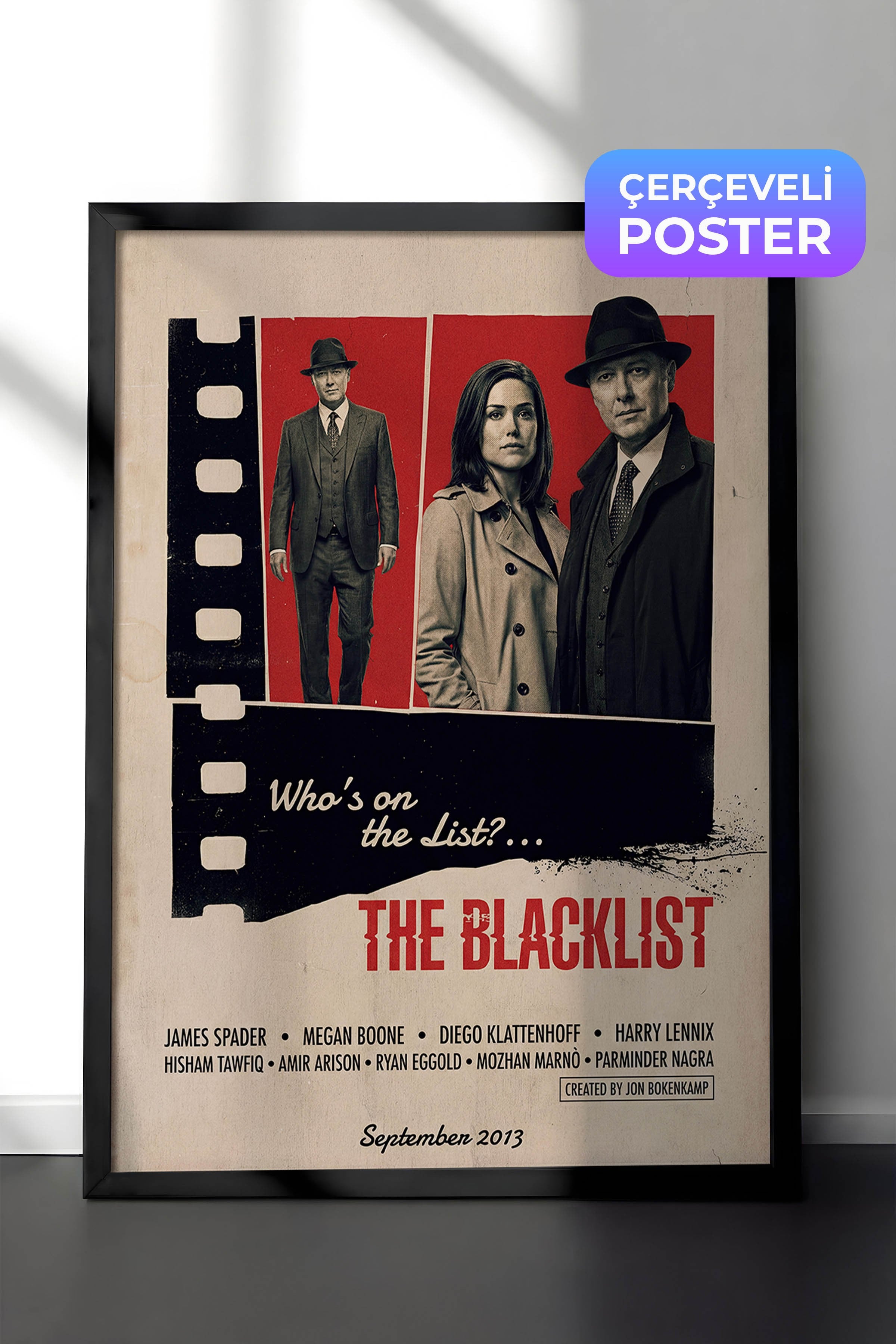 The Blacklist Siyah Çerçeveli Poster, Sinema ve Dizi Tablo, Film Dizi Afişleri NO:112881