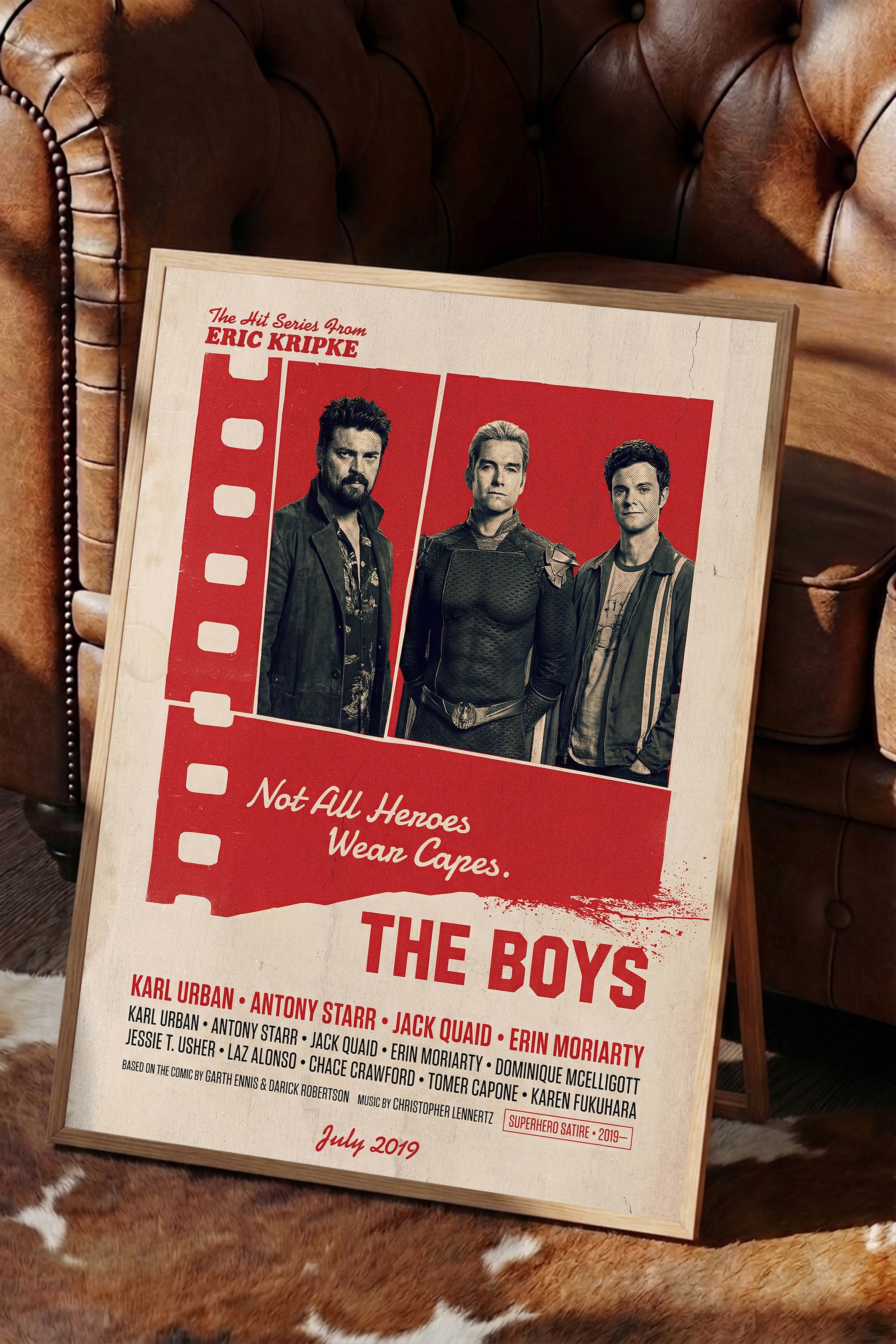 The Boys Ahşap Çerçeveli Poster, Sinema ve Dizi Tablo, Film Dizi Afişleri NO:112854