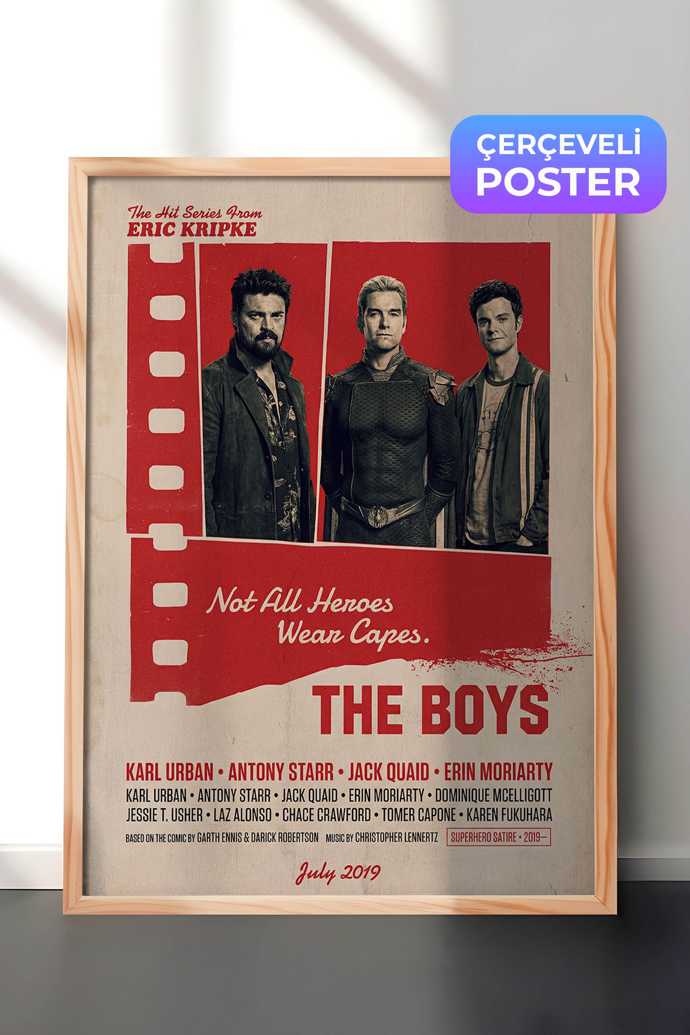 The Boys Ahşap Çerçeveli Poster, Sinema ve Dizi Tablo, Film Dizi Afişleri NO:112854