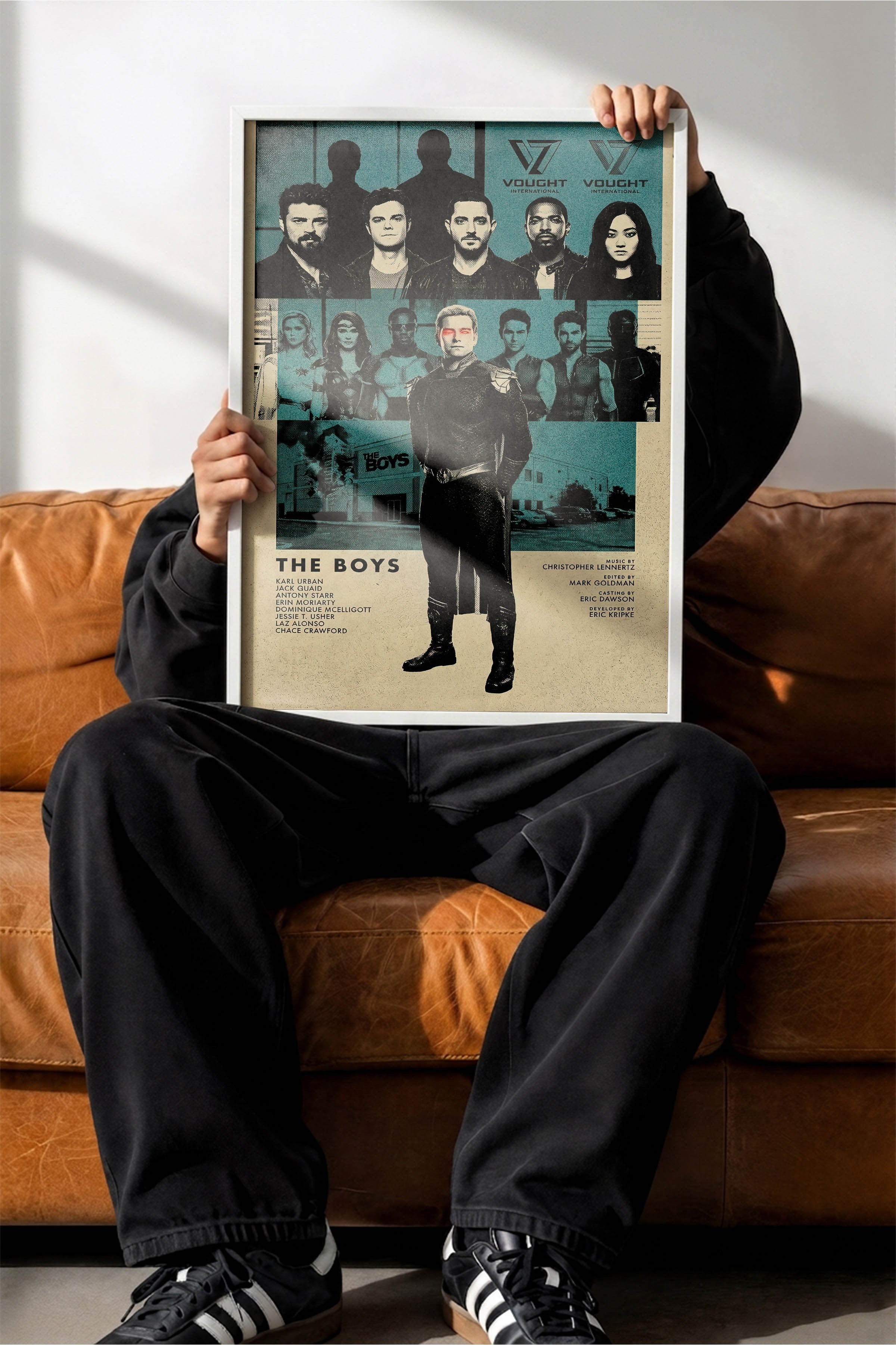 The Boys Beyaz Çerçeveli Poster, Sinema ve Dizi Tablo, Film Dizi Afişleri NO:112778