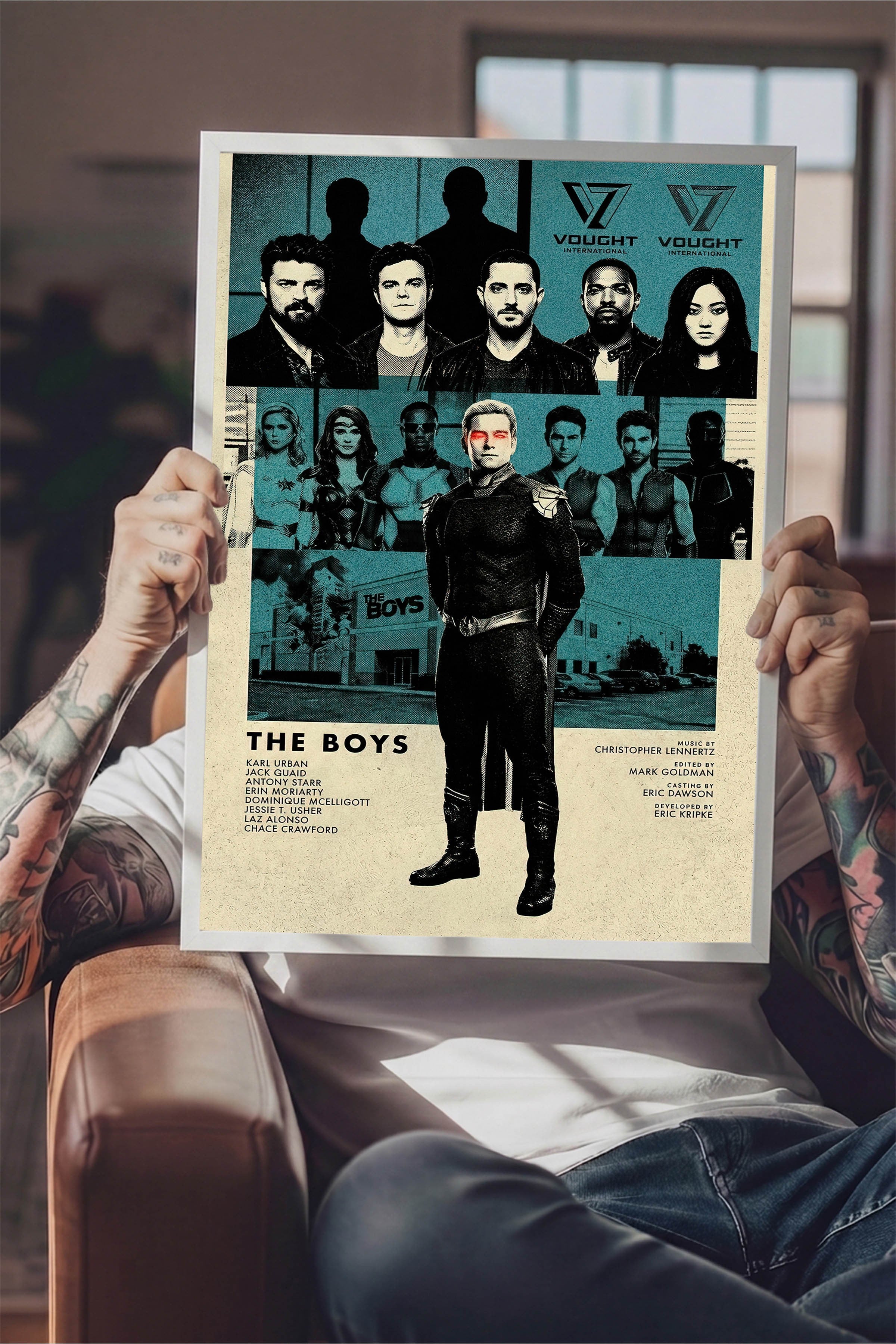 The Boys Beyaz Çerçeveli Poster, Sinema ve Dizi Tablo, Film Dizi Afişleri NO:112778