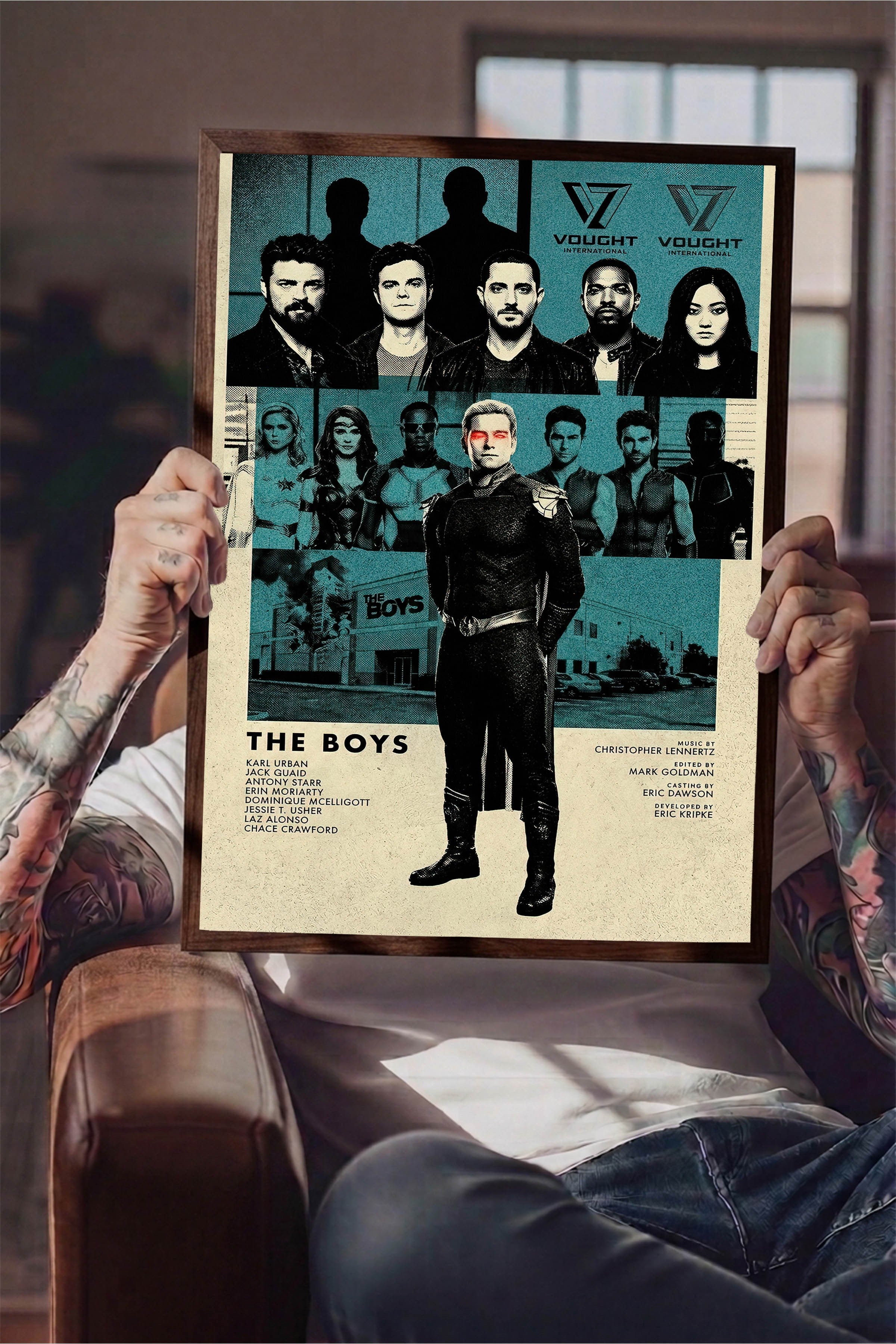 The Boys Kahverengi Çerçeveli Poster, Sinema ve Dizi Tablo, Film Dizi Afişleri NO:112778