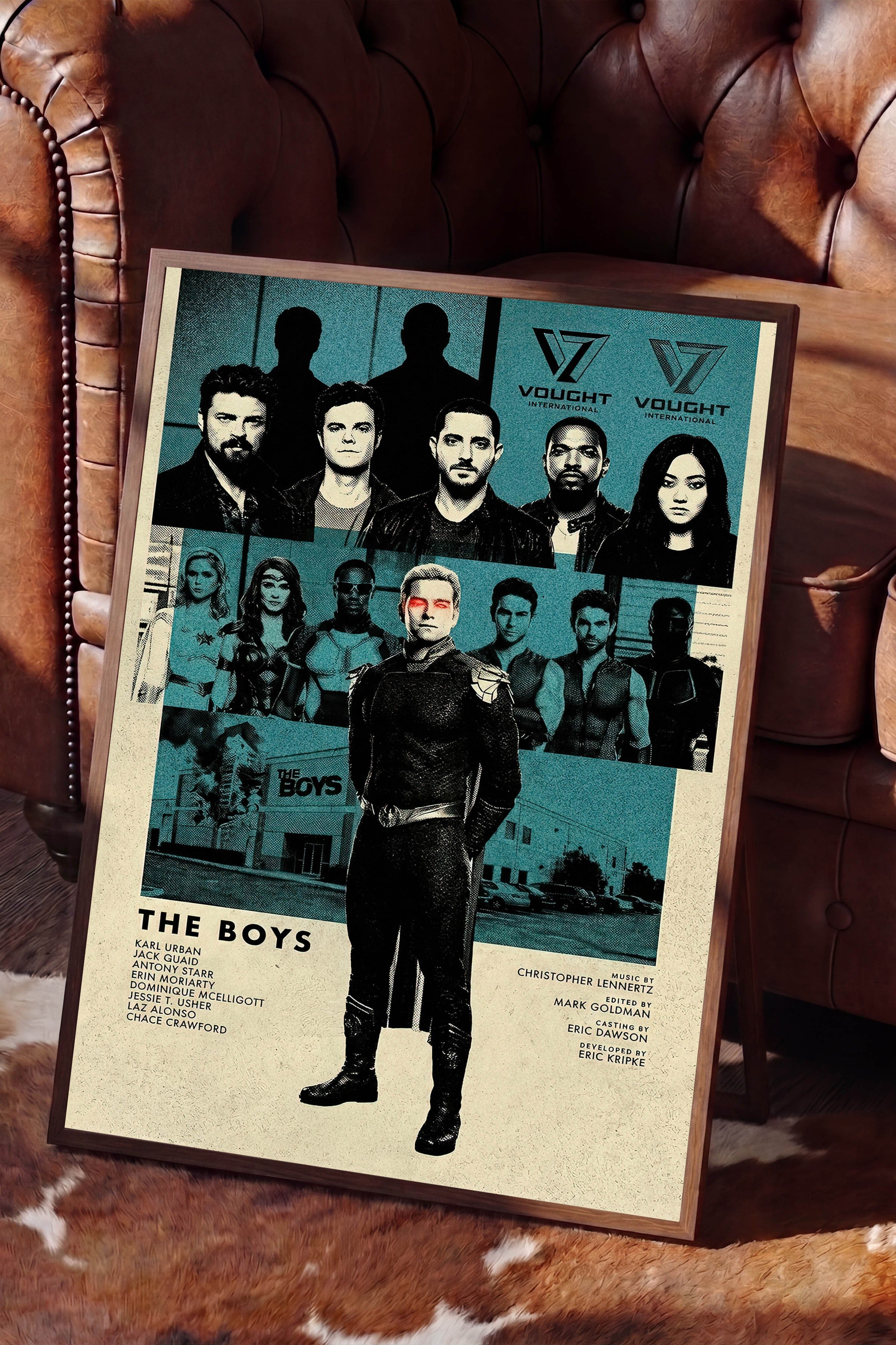 The Boys Kahverengi Çerçeveli Poster, Sinema ve Dizi Tablo, Film Dizi Afişleri NO:112778