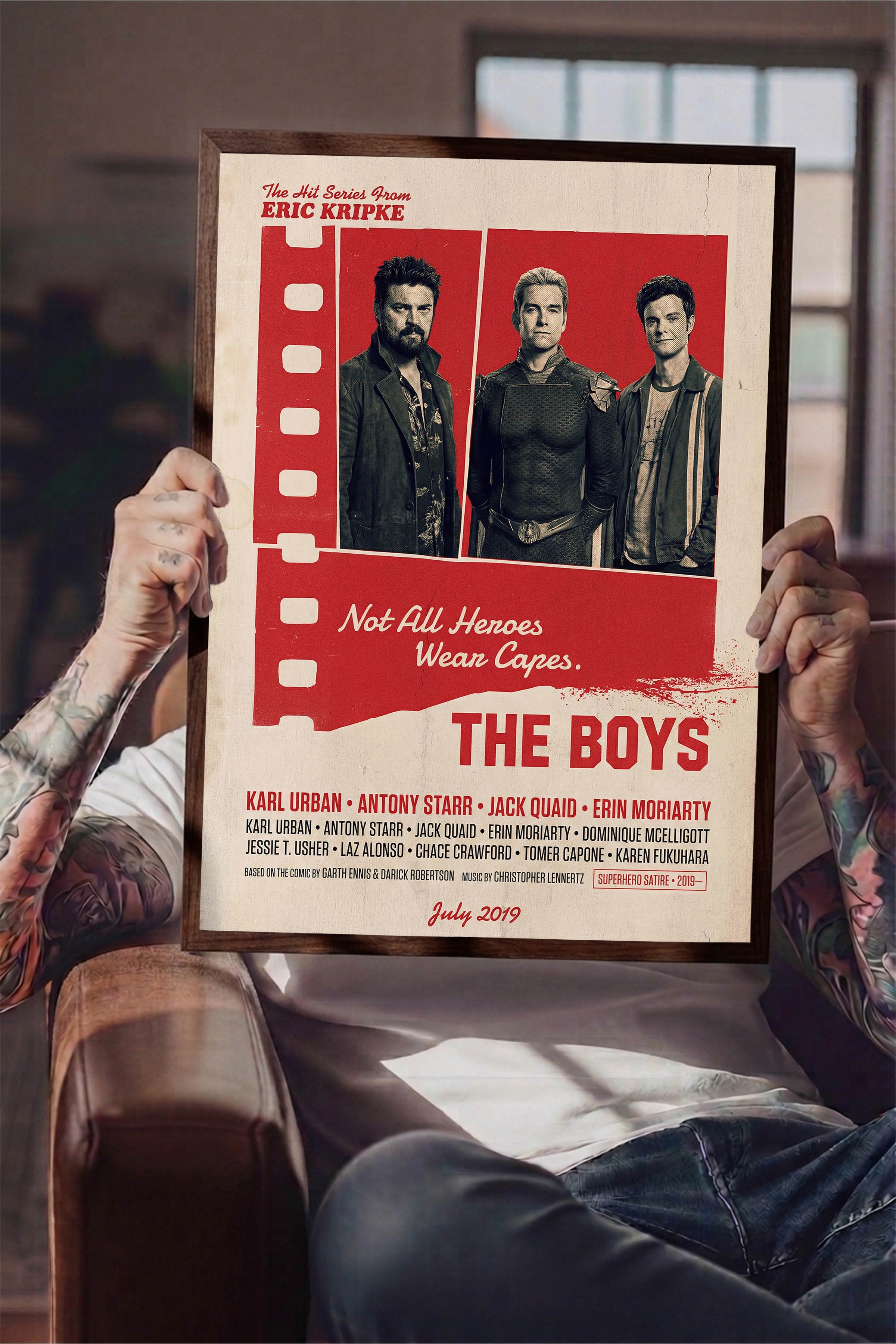 The Boys Kahverengi Çerçeveli Poster, Sinema ve Dizi Tablo, Film Dizi Afişleri NO:112854