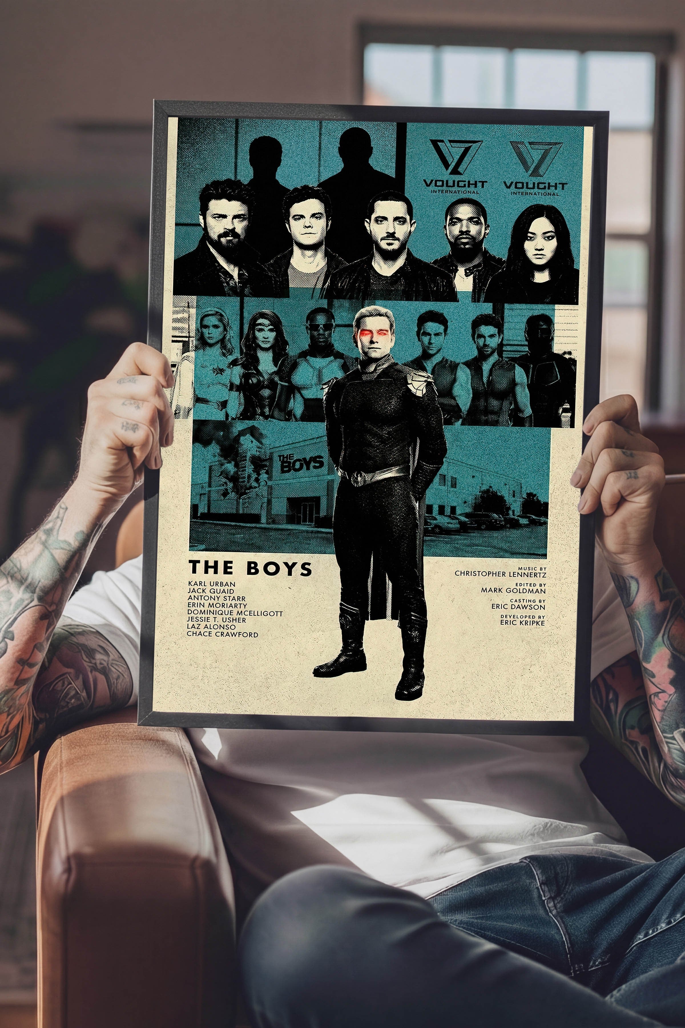 The Boys Siyah Çerçeveli Poster, Sinema ve Dizi Tablo, Film Dizi Afişleri NO:112778