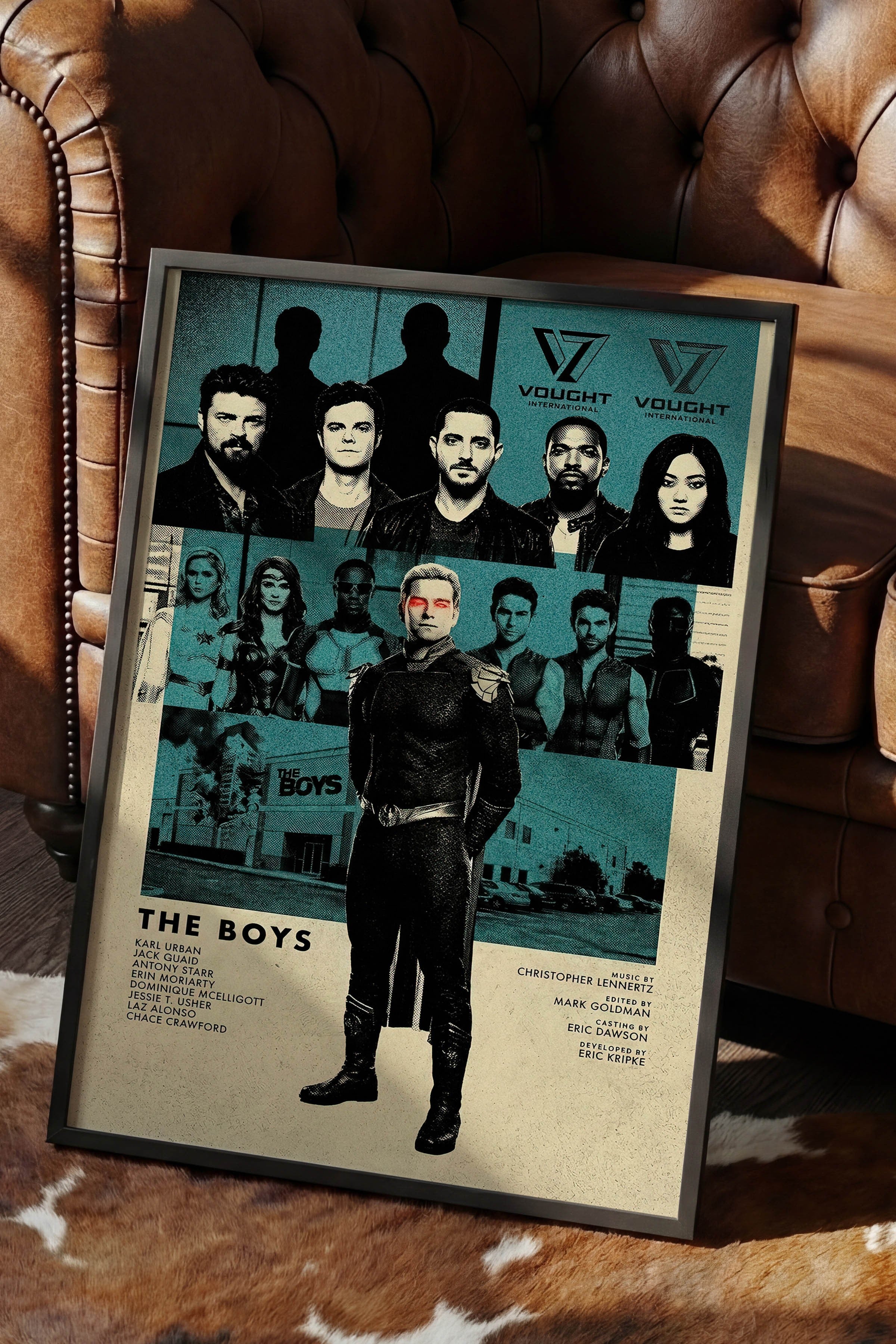 The Boys Siyah Çerçeveli Poster, Sinema ve Dizi Tablo, Film Dizi Afişleri NO:112778