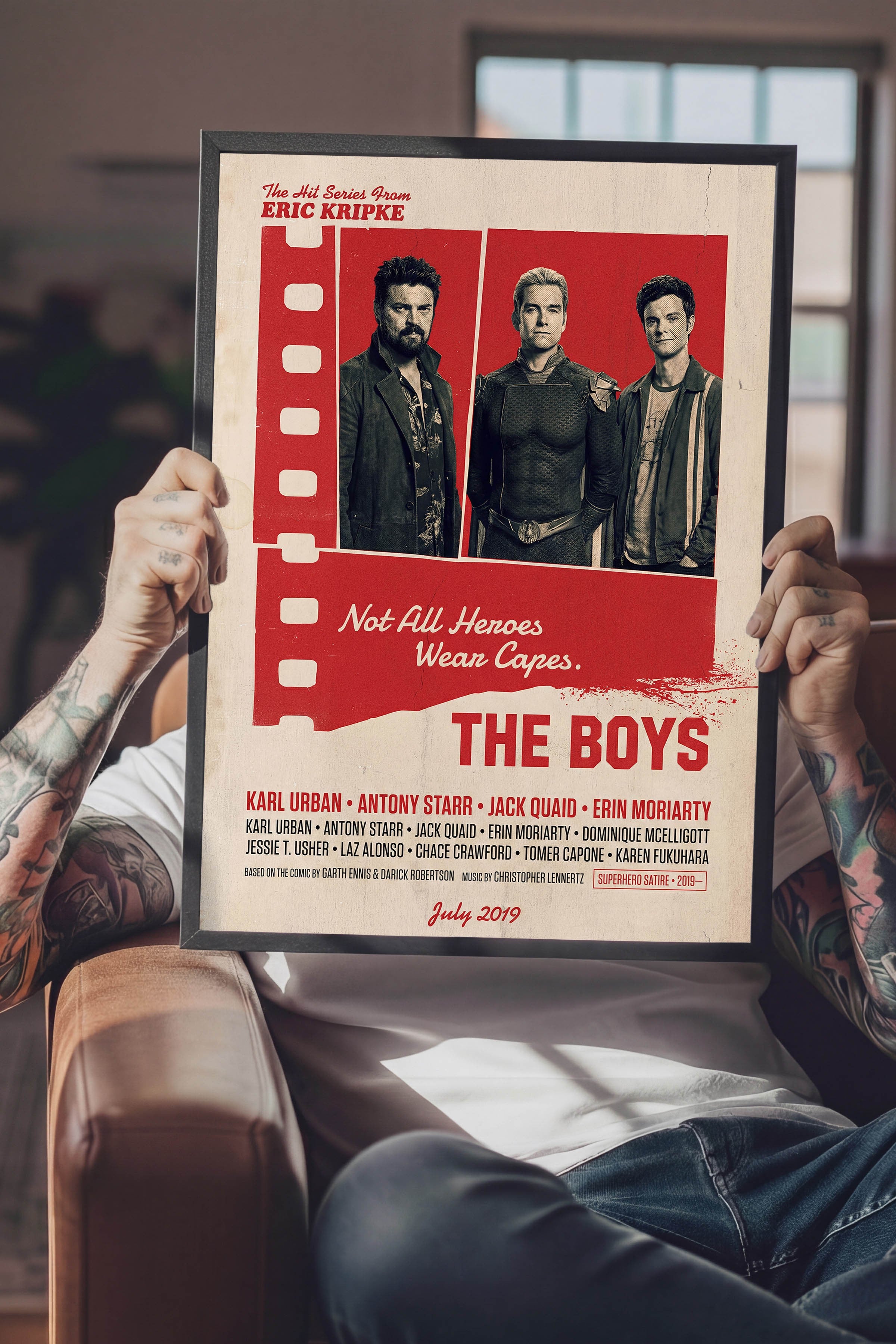 The Boys Siyah Çerçeveli Poster, Sinema ve Dizi Tablo, Film Dizi Afişleri NO:112854