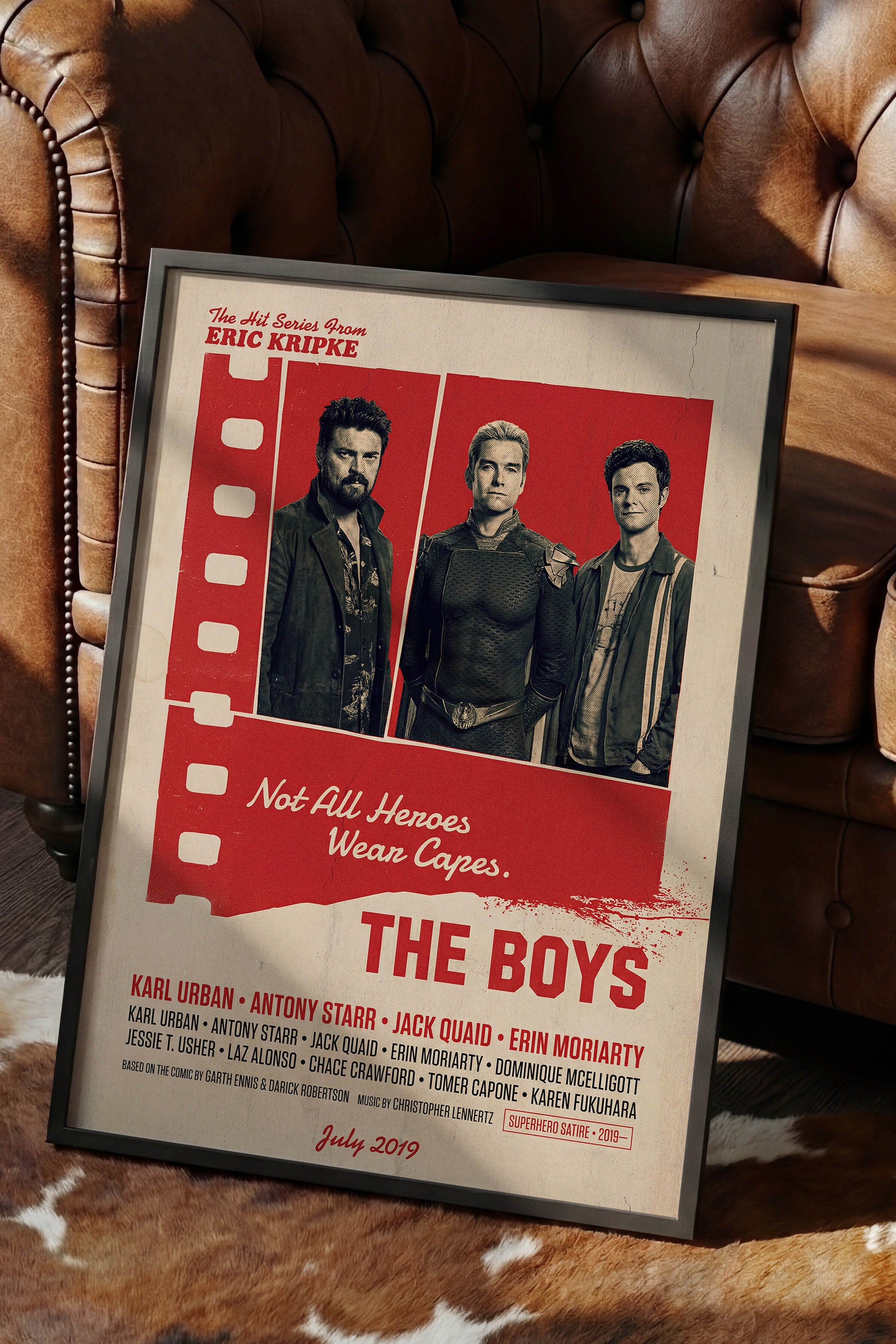 The Boys Siyah Çerçeveli Poster, Sinema ve Dizi Tablo, Film Dizi Afişleri NO:112854
