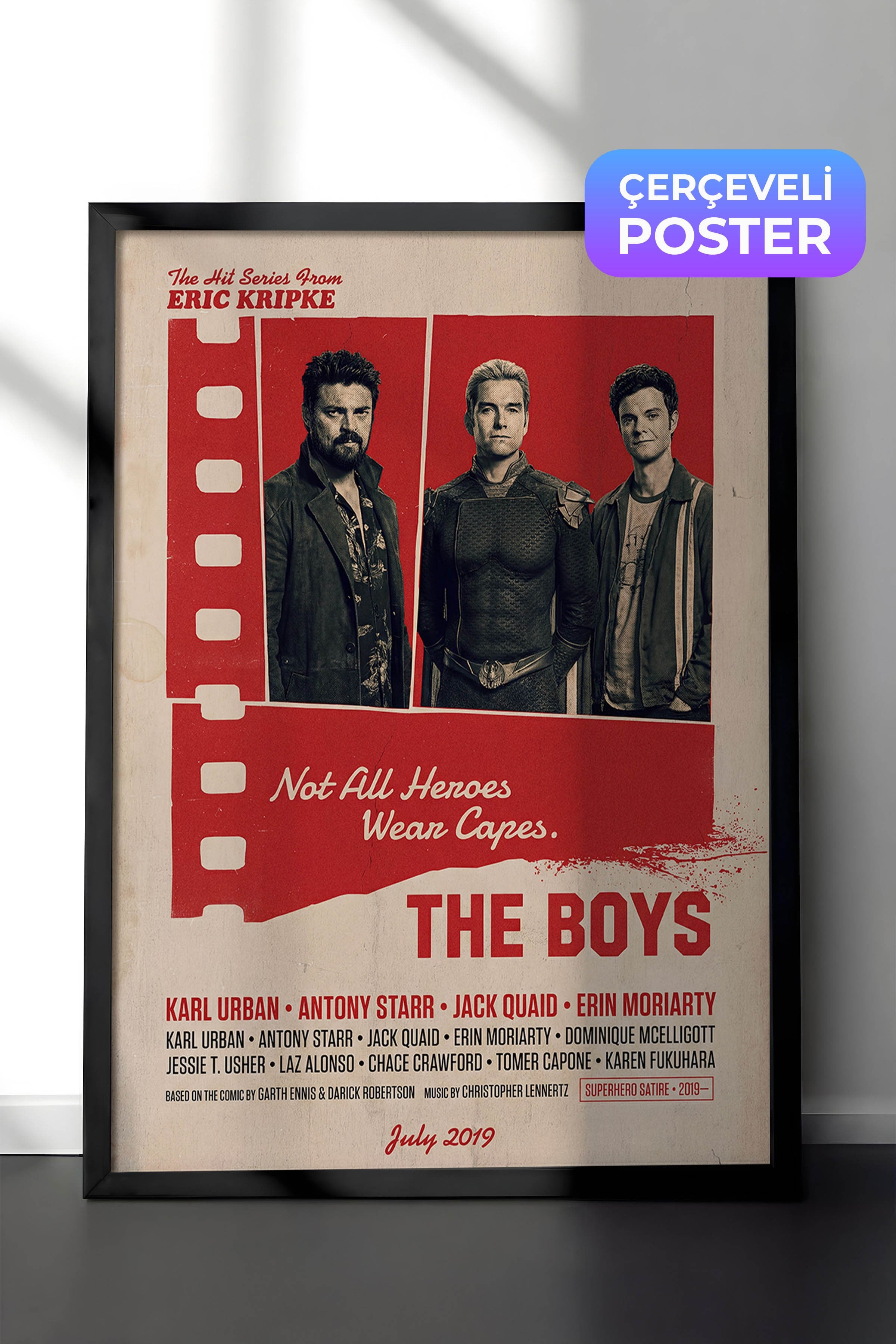 The Boys Siyah Çerçeveli Poster, Sinema ve Dizi Tablo, Film Dizi Afişleri NO:112854
