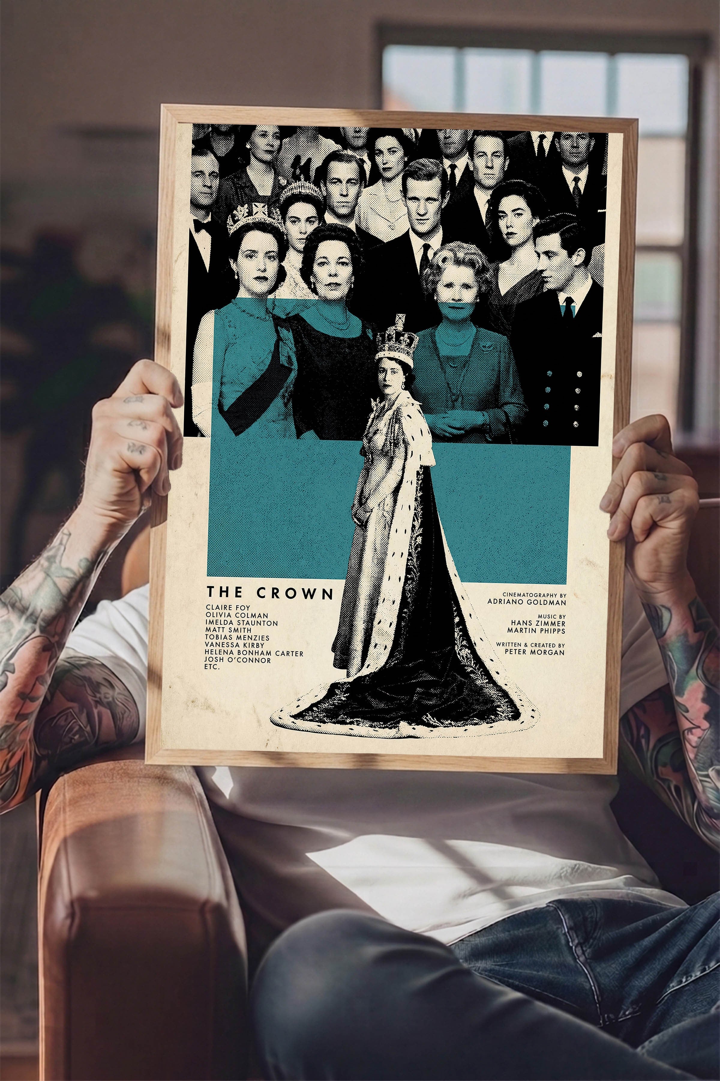 The Crown Ahşap Çerçeveli Poster, Sinema ve Dizi Tablo, Film Dizi Afişleri NO:112792