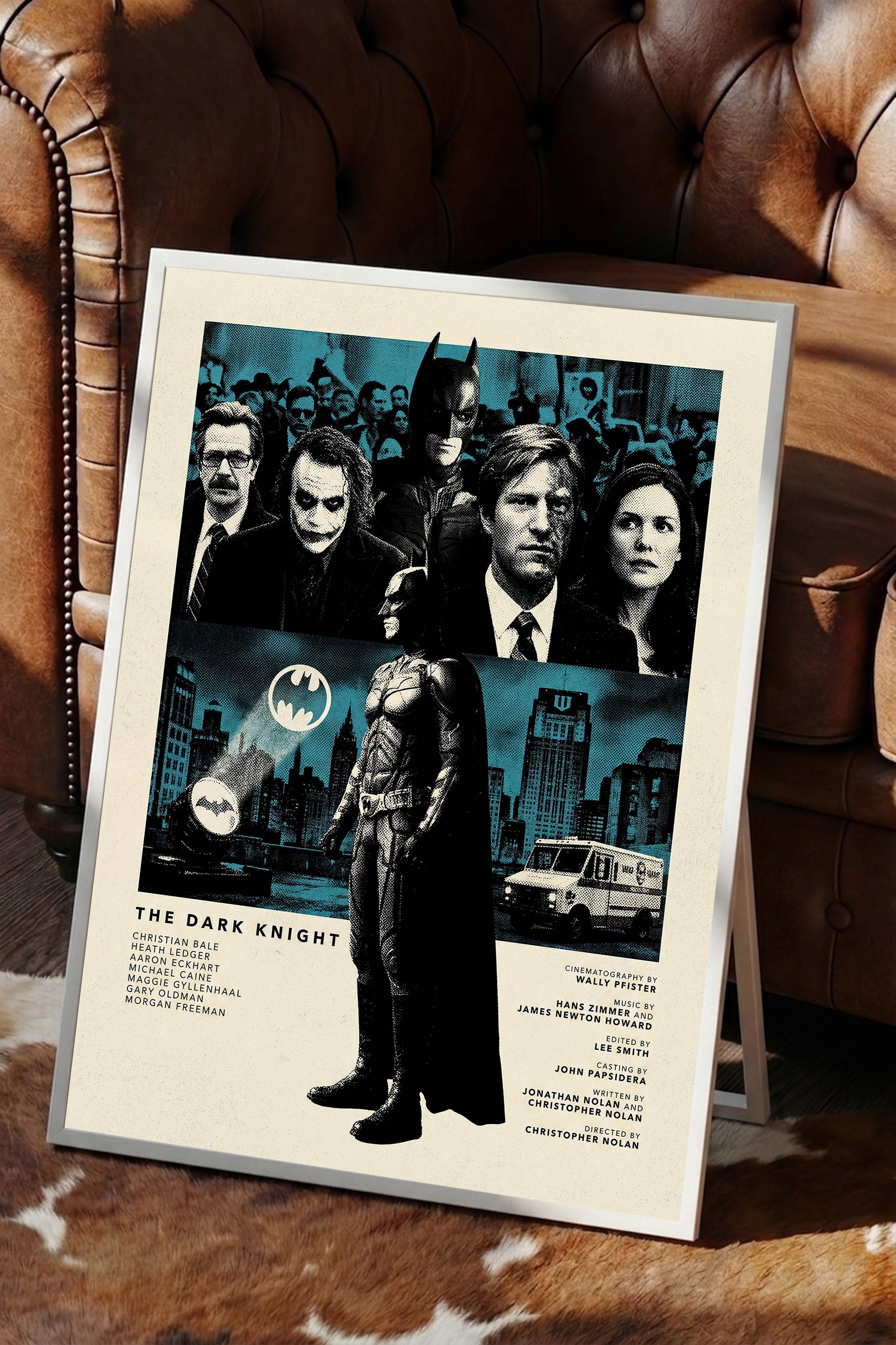 The Dark Knight Beyaz Çerçeveli Poster, Sinema ve Dizi Tablo, Film Dizi Afişleri NO:112808