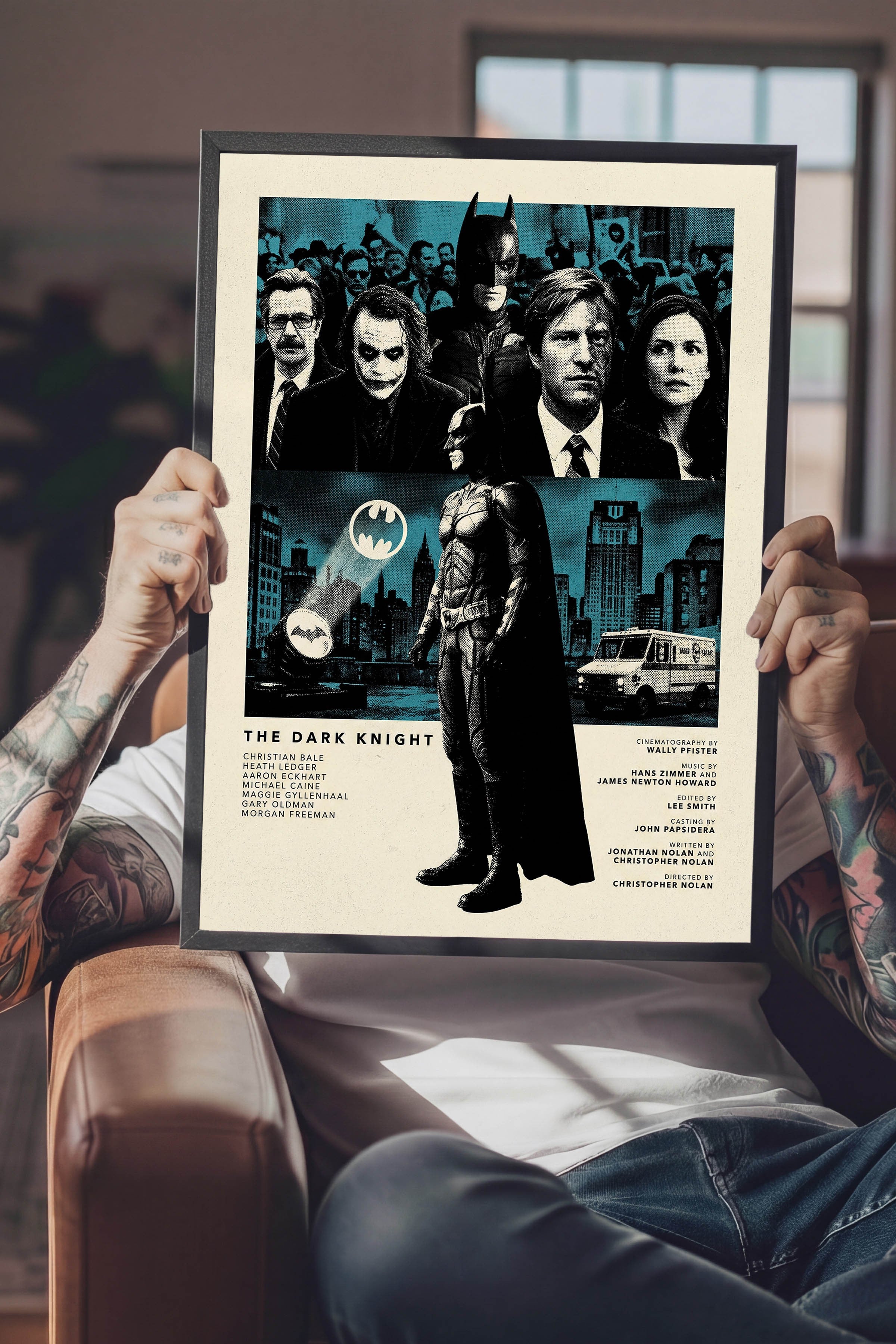 The Dark Knight Siyah Çerçeveli Poster, Sinema ve Dizi Tablo, Film Dizi Afişleri NO:112808