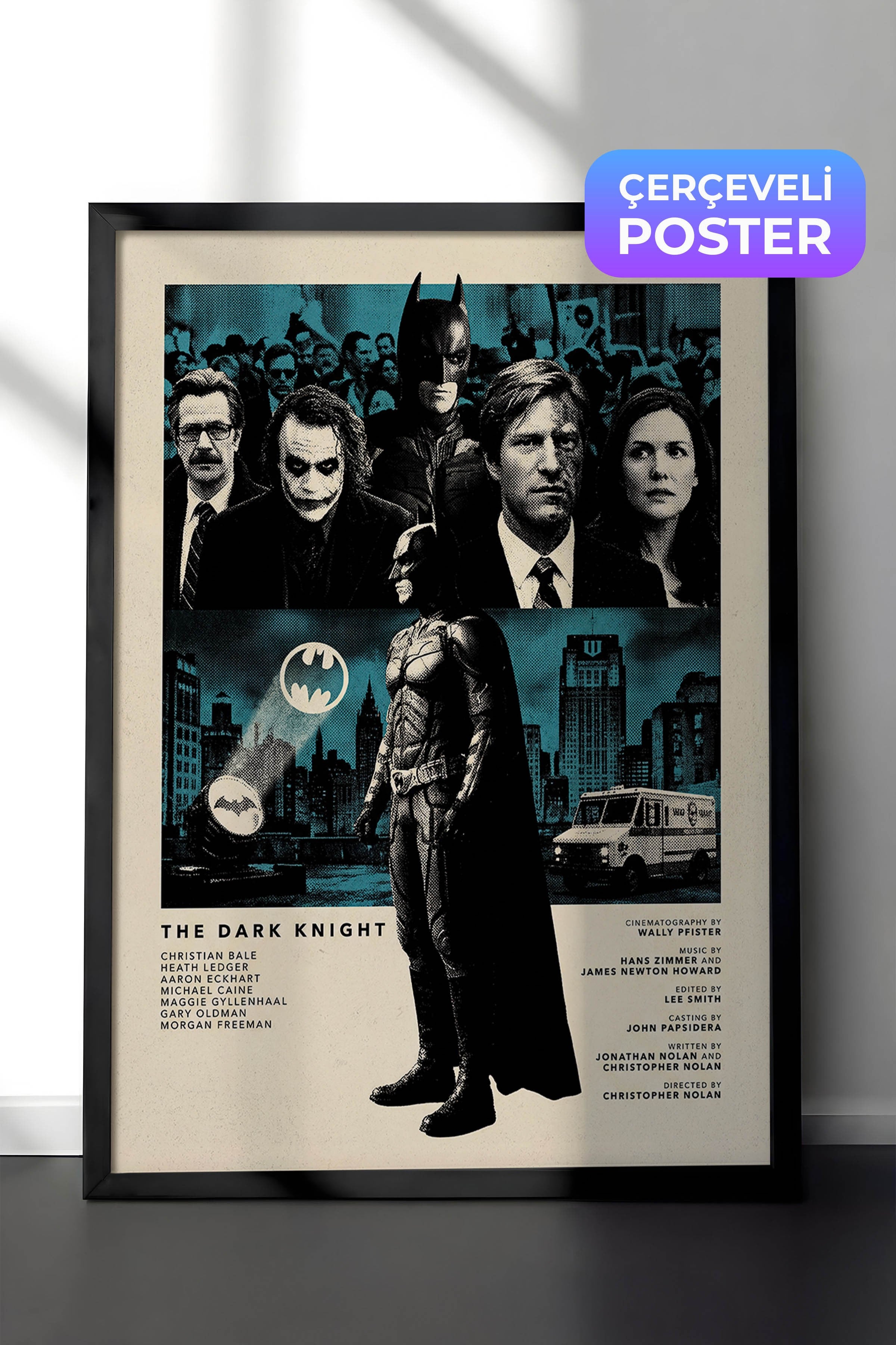The Dark Knight Siyah Çerçeveli Poster, Sinema ve Dizi Tablo, Film Dizi Afişleri NO:112808