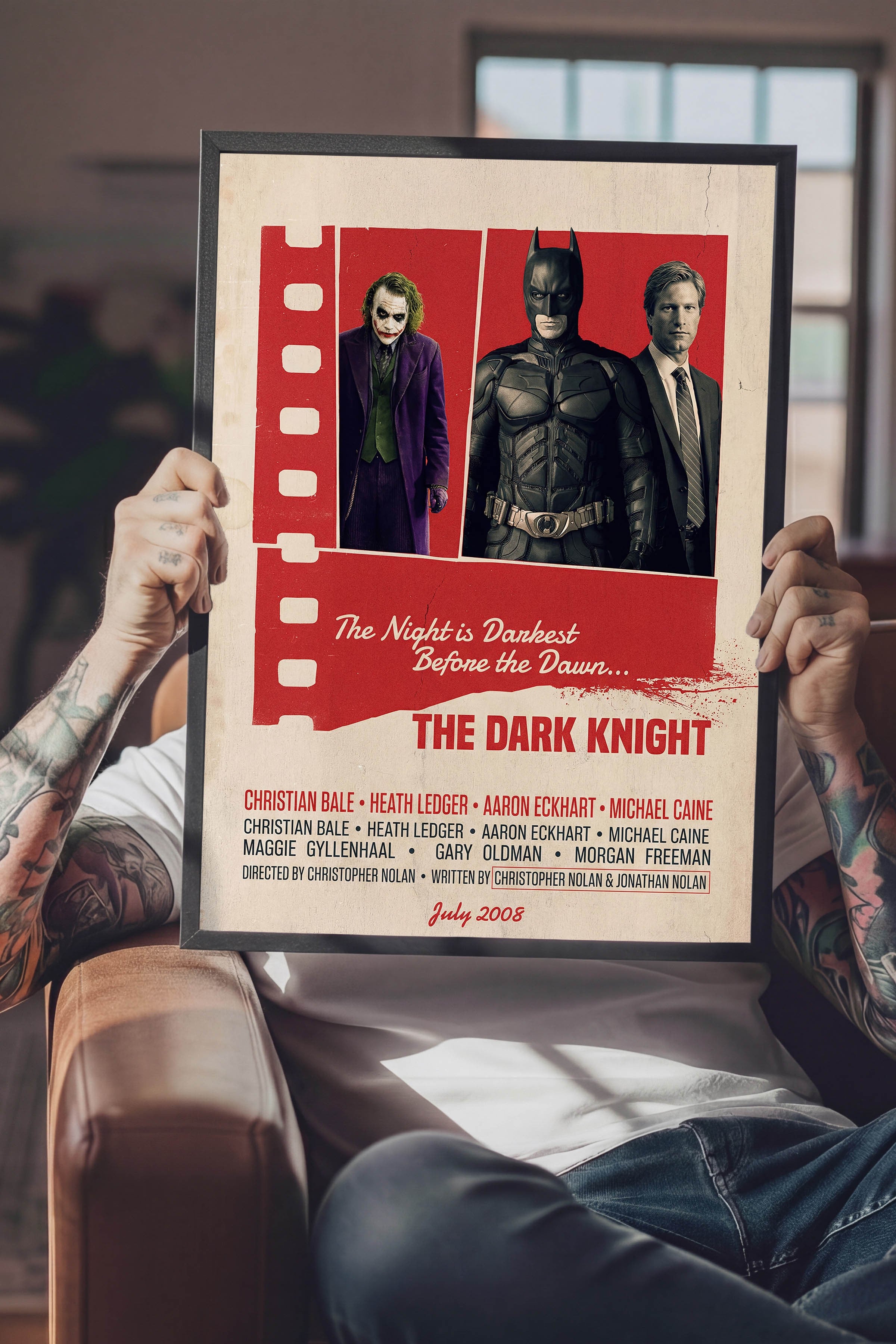 The Dark Knight Siyah Çerçeveli Poster, Sinema ve Dizi Tablo, Film Dizi Afişleri NO:112882
