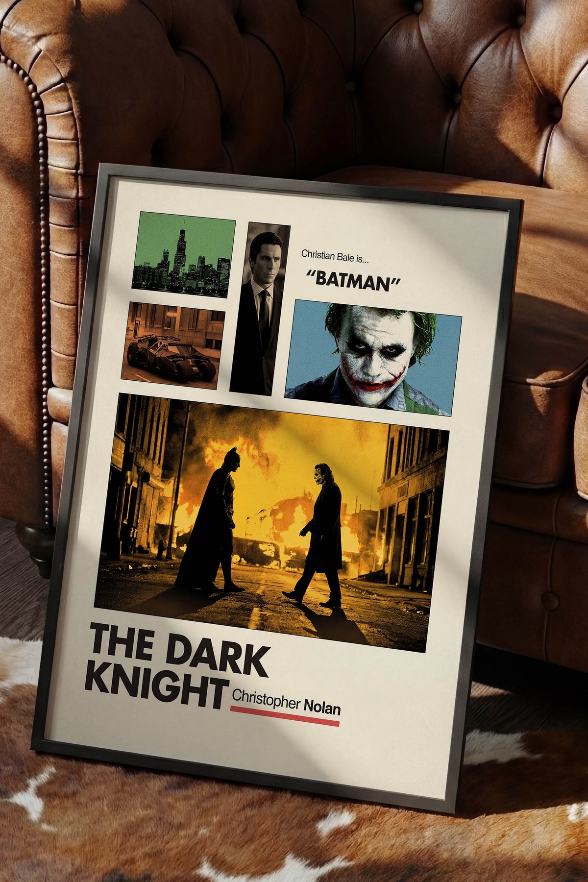 The Dark Knight Siyah Çerçeveli Poster, Sinema ve Dizi Tablo, Film Dizi Afişleri NO:112932