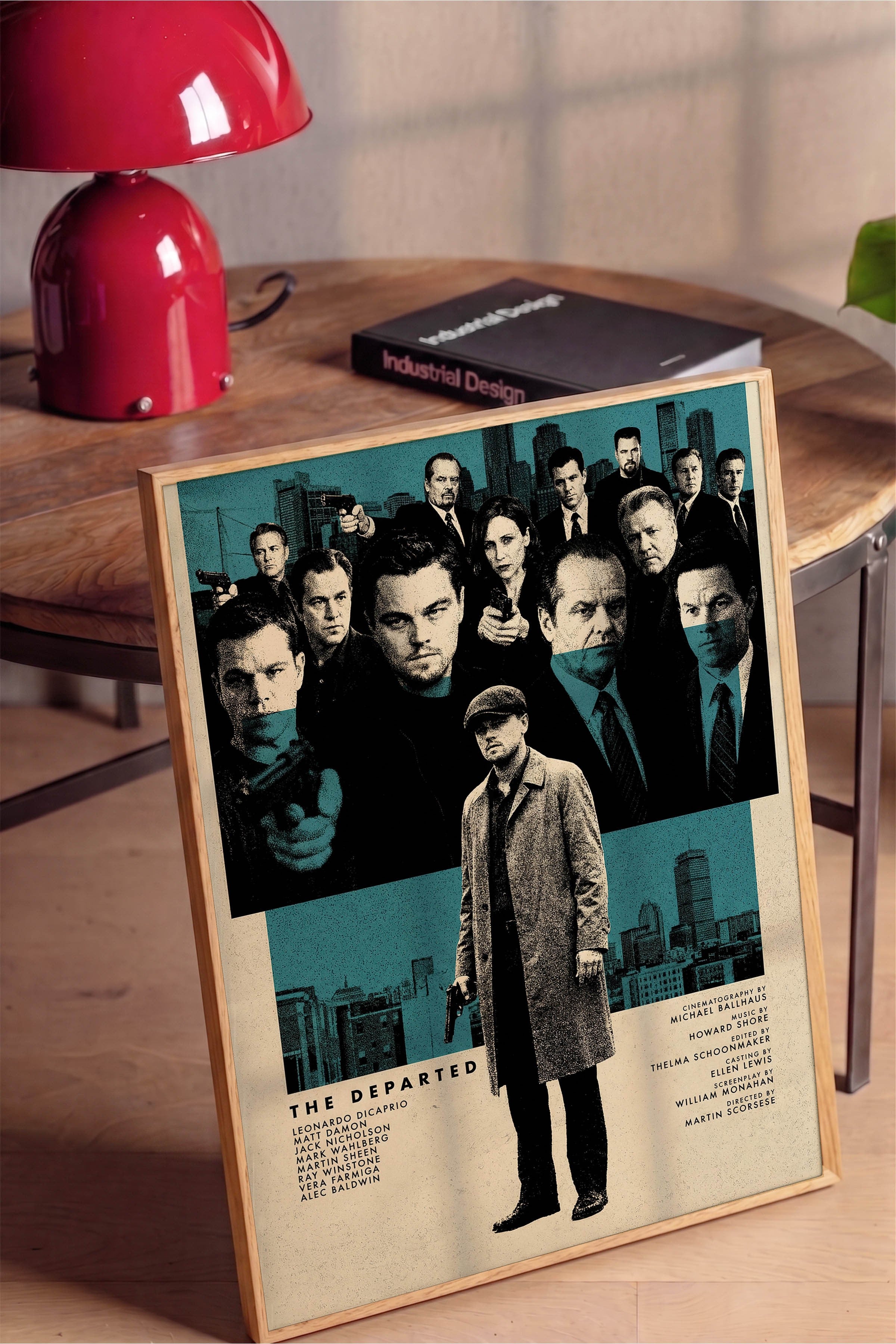 The Departed Ahşap Çerçeveli Poster, Sinema ve Dizi Tablo, Film Dizi Afişleri NO:112831