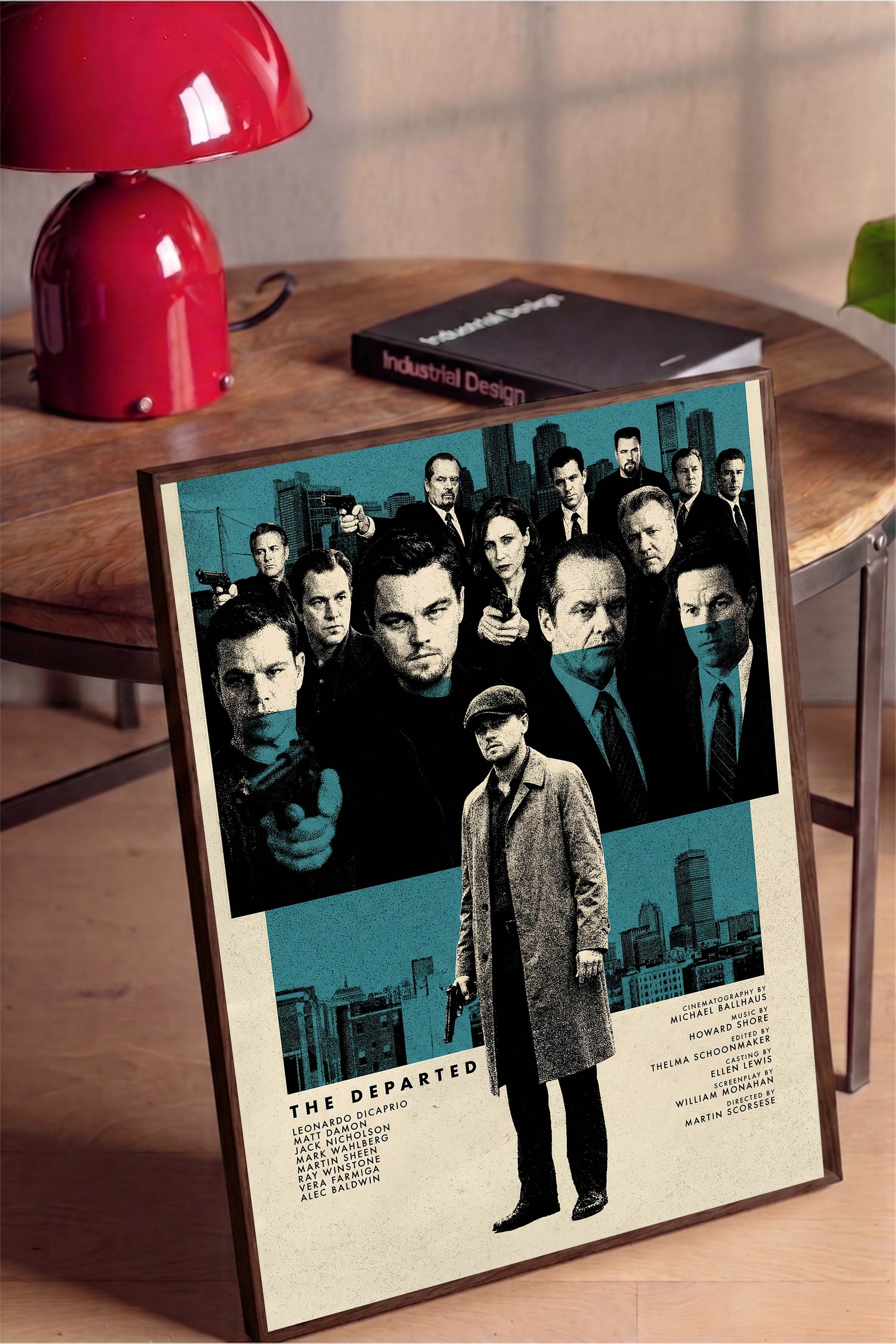 The Departed Kahverengi Çerçeveli Poster, Sinema ve Dizi Tablo, Film Dizi Afişleri NO:112831