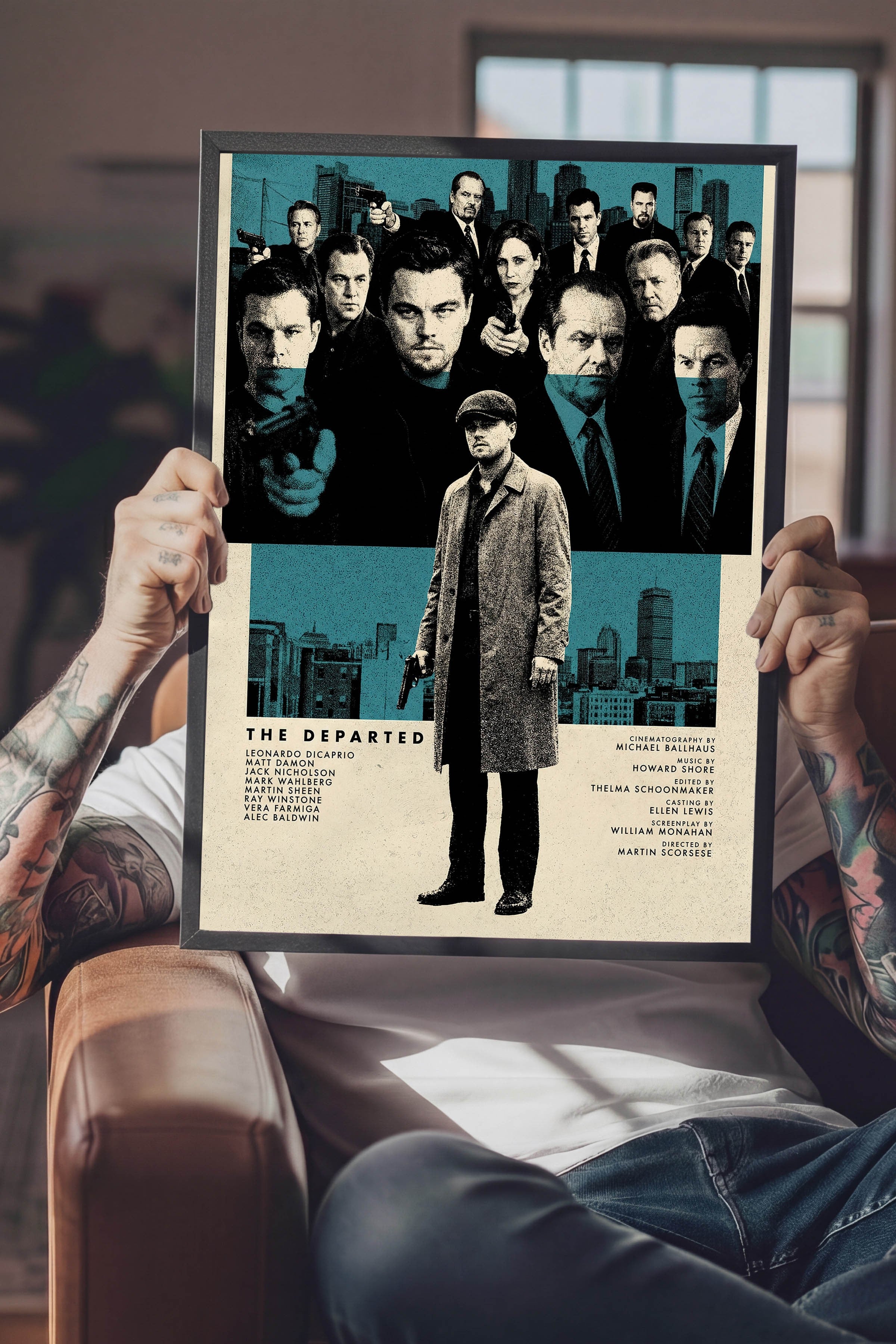 The Departed Siyah Çerçeveli Poster, Sinema ve Dizi Tablo, Film Dizi Afişleri NO:112831