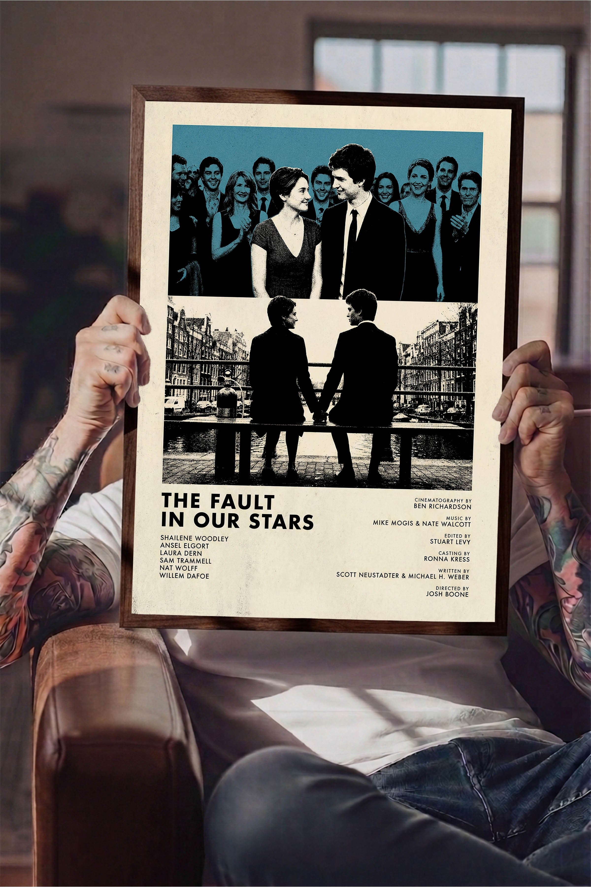The Fault in Our Stars Kahverengi Çerçeveli Poster, Sinema ve Dizi Tablo, Film Dizi Afişleri NO:112826