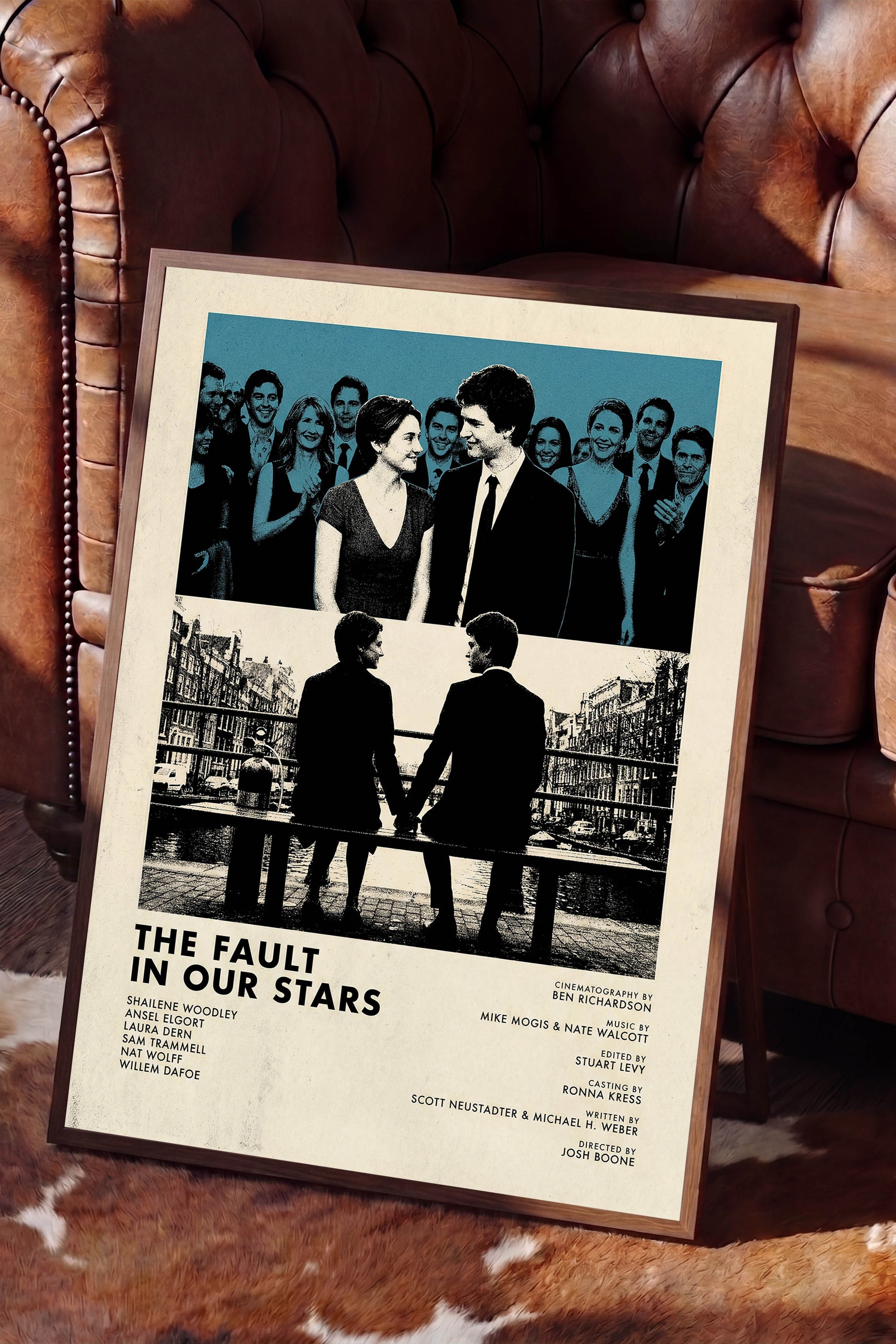 The Fault in Our Stars Kahverengi Çerçeveli Poster, Sinema ve Dizi Tablo, Film Dizi Afişleri NO:112826