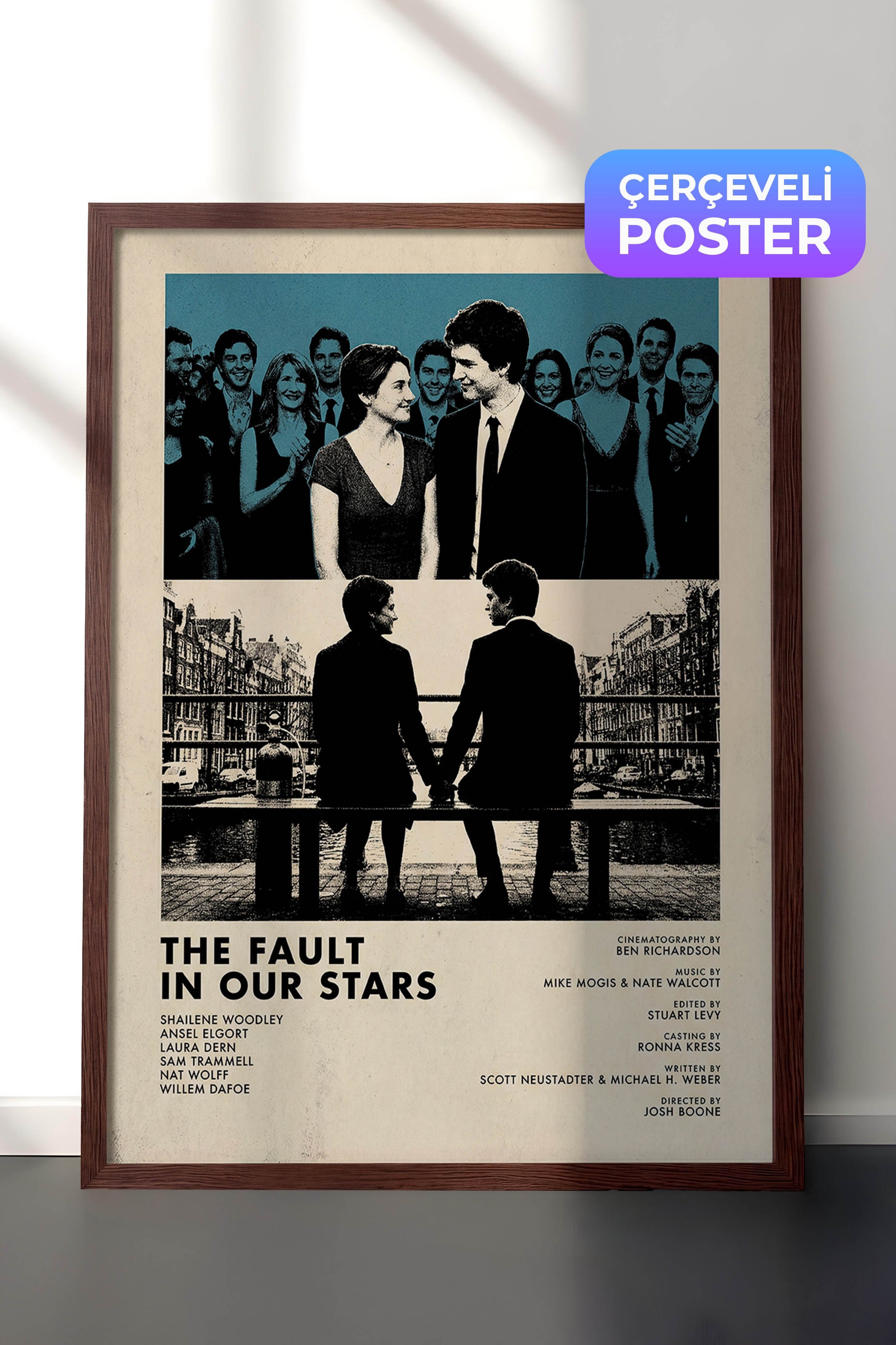 The Fault in Our Stars Kahverengi Çerçeveli Poster, Sinema ve Dizi Tablo, Film Dizi Afişleri NO:112826