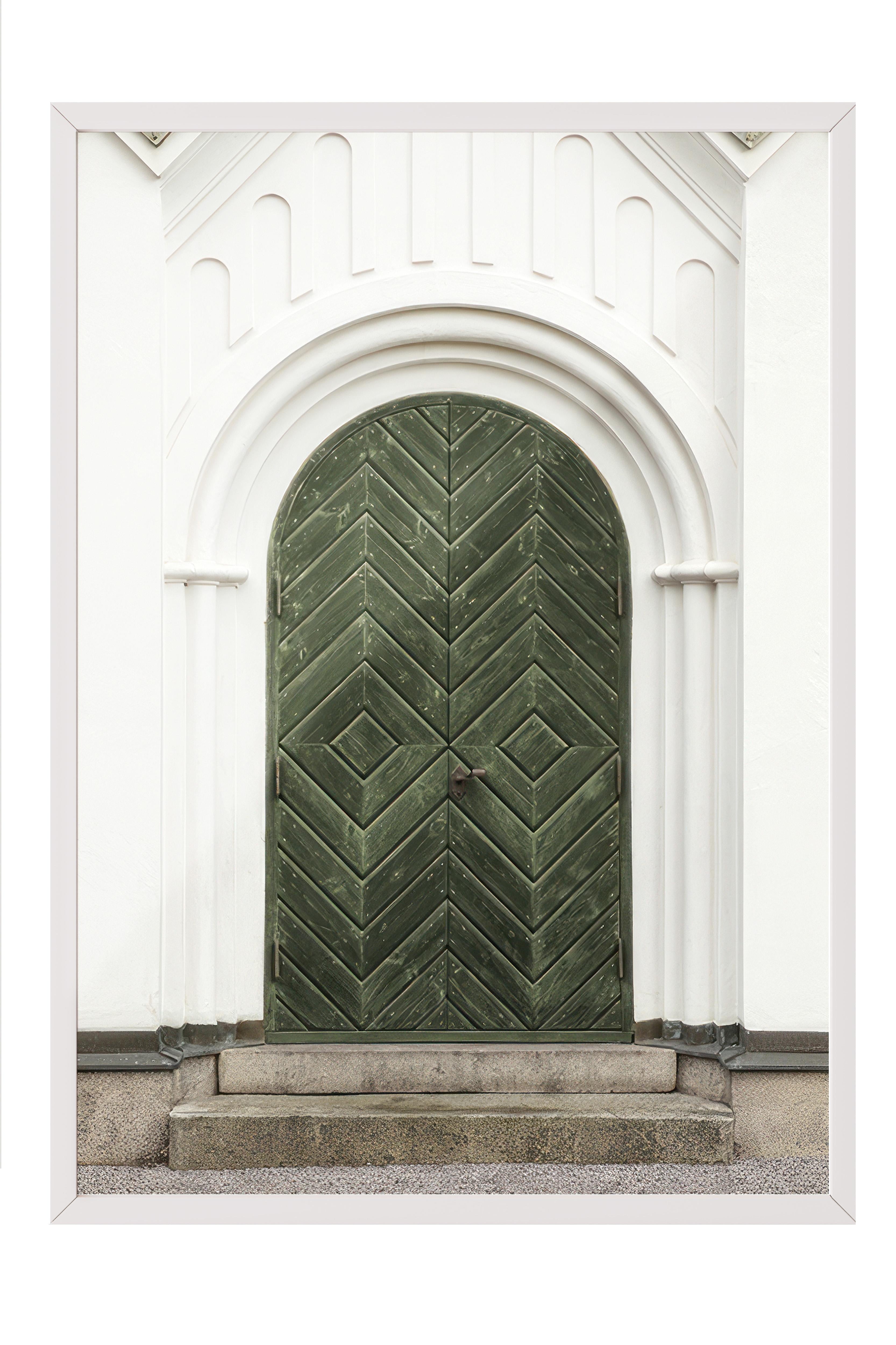The Green Door  Çerçeveli Tablo, Beyaz Çerçeve ve Poster, Duvar Tablosu Comfort Serisi NO:108551