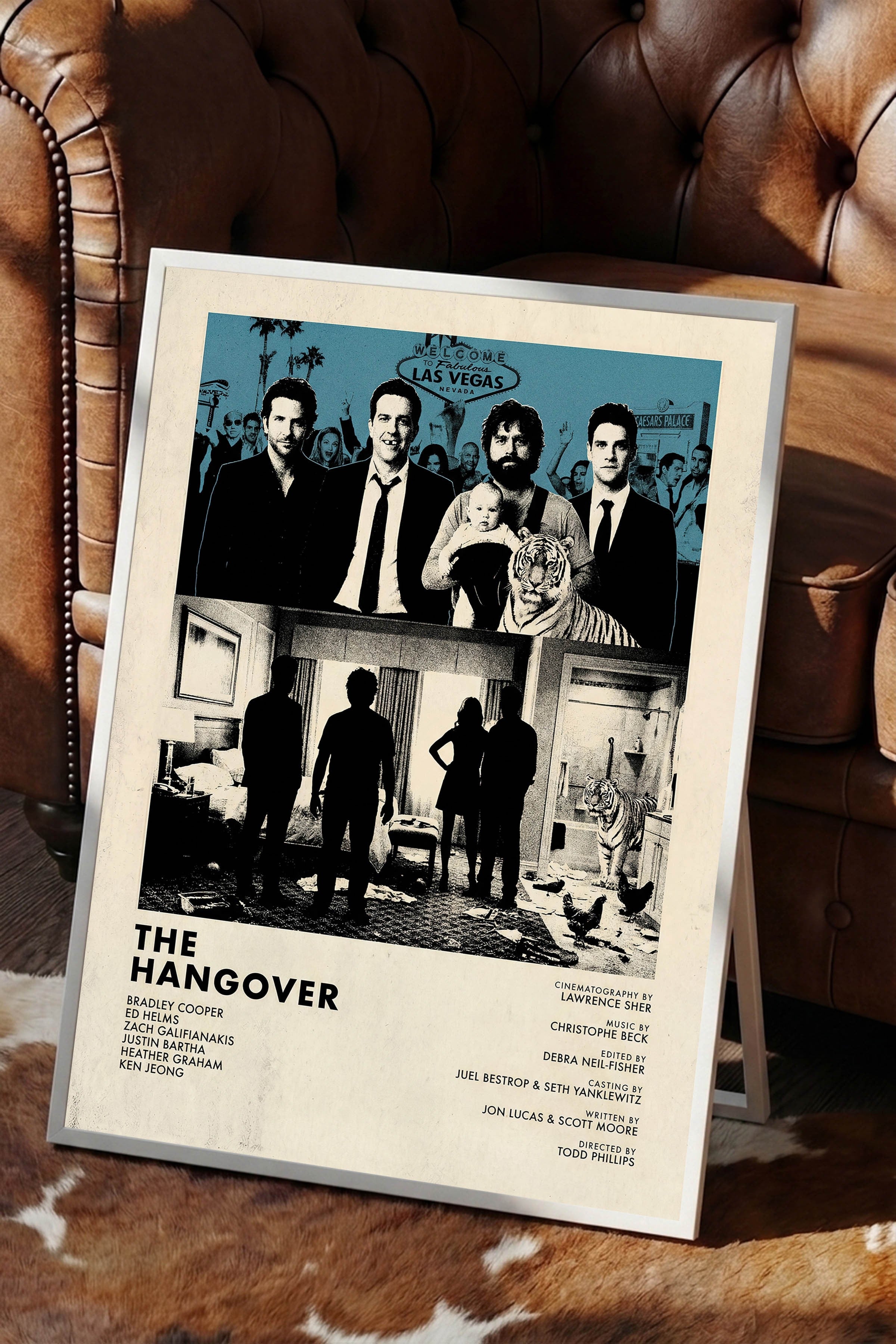 The Hangover Beyaz Çerçeveli Poster, Sinema ve Dizi Tablo, Film Dizi Afişleri NO:112828