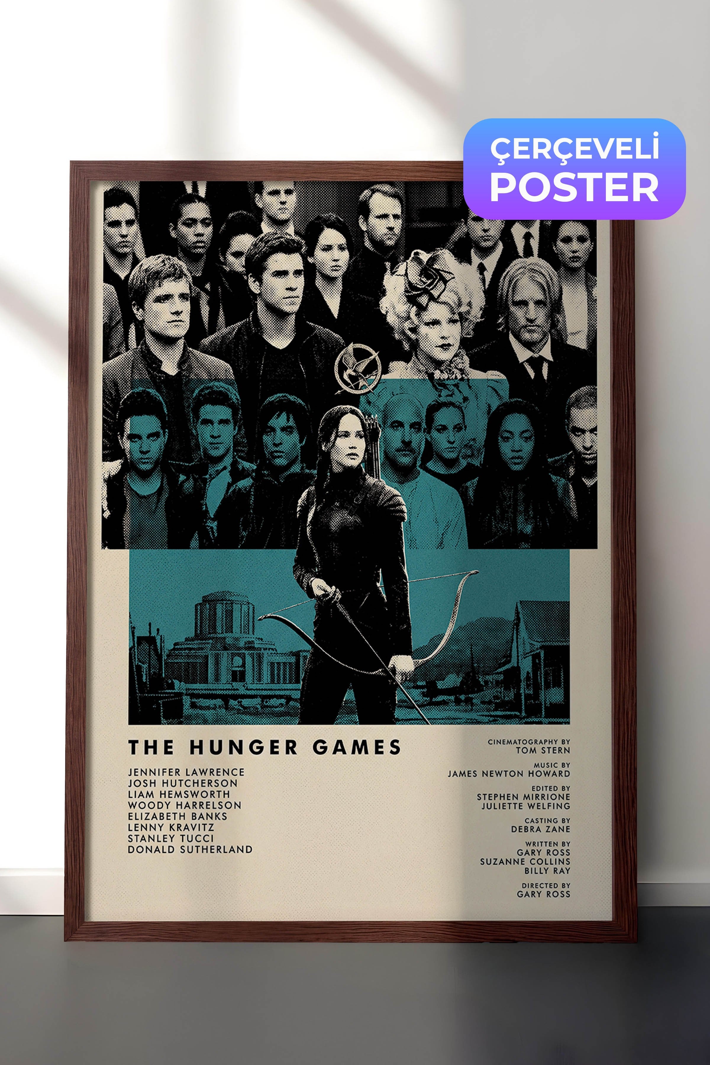 The Hunger Games Kahverengi Çerçeveli Poster, Sinema ve Dizi Tablo, Film Dizi Afişleri NO:112815
