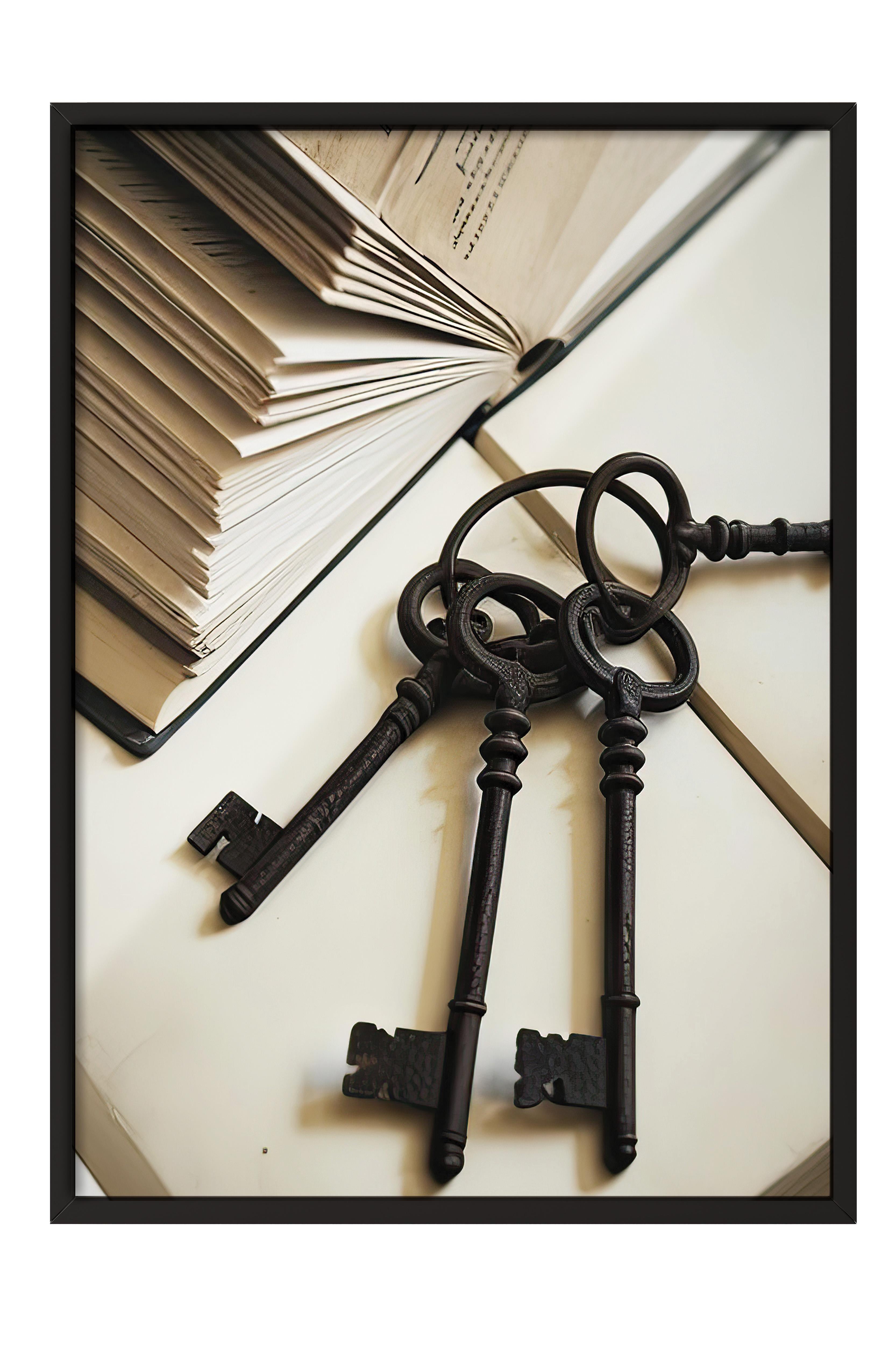 The Keys Çerçeveli Tablo, Siyah Çerçeve ve Poster, Dikey Duvar Tablosu Comfort Serisi NO:108358