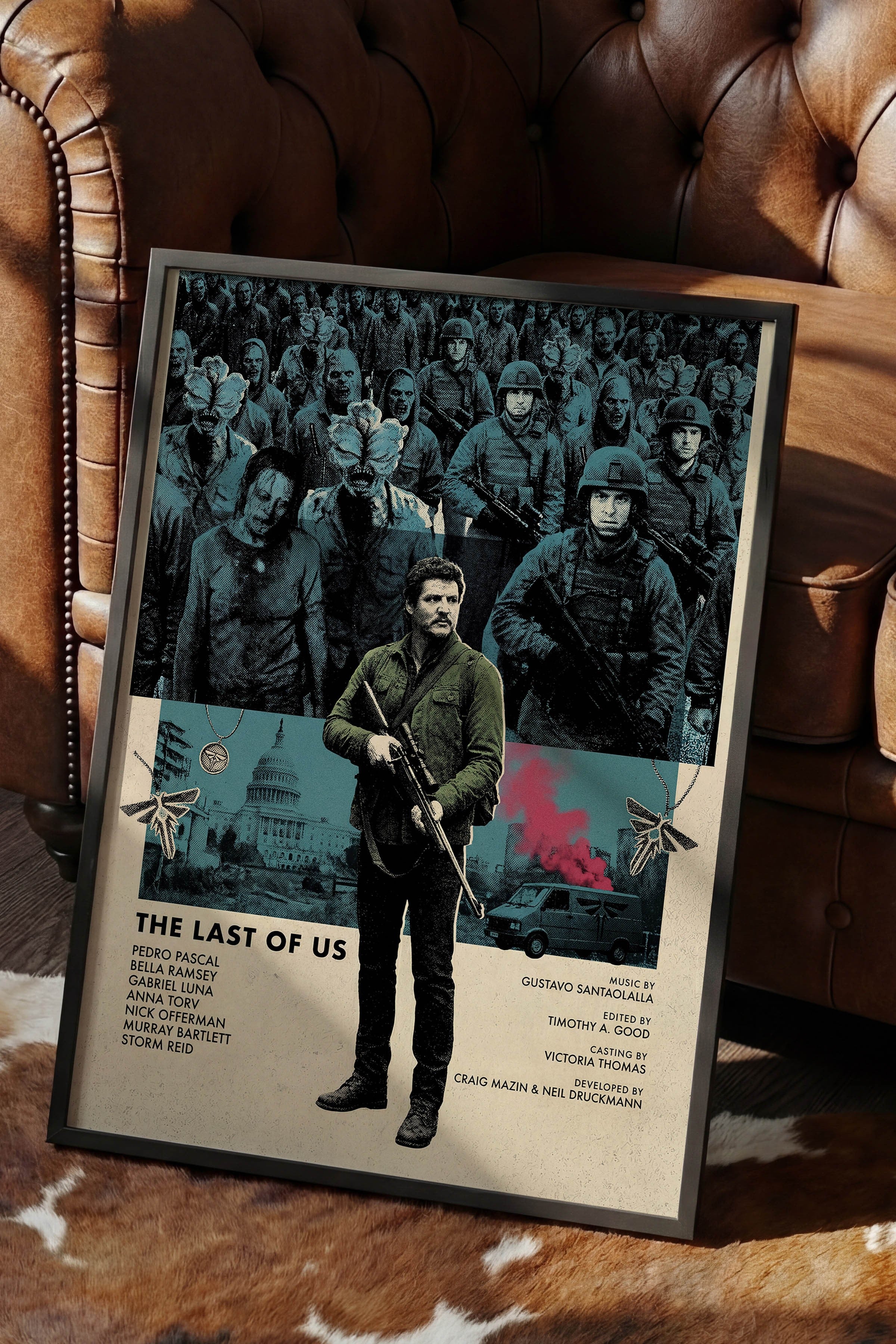 The Last of Us Siyah Çerçeveli Poster, Sinema ve Dizi Tablo, Film Dizi Afişleri NO:112781
