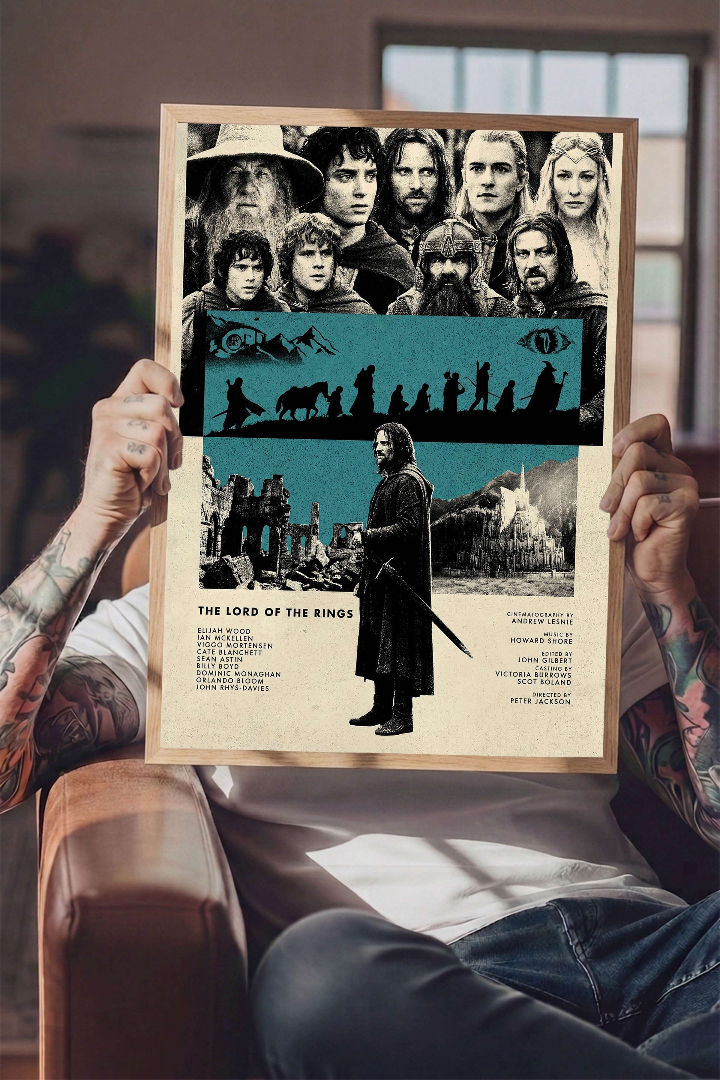 The Lord of the Rings Ahşap Çerçeveli Poster, Sinema ve Dizi Tablo, Film Dizi Afişleri NO:112804