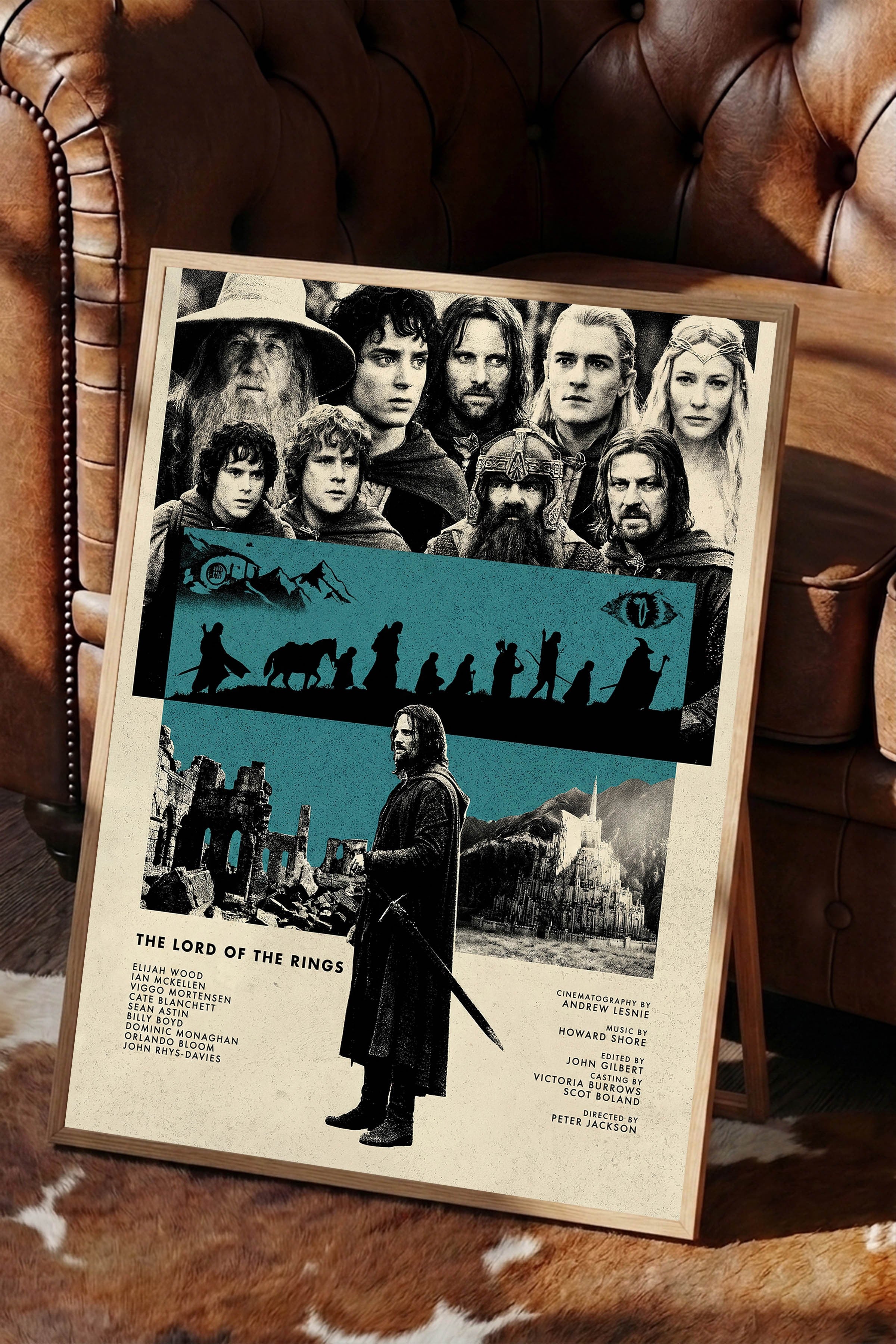 The Lord of the Rings Ahşap Çerçeveli Poster, Sinema ve Dizi Tablo, Film Dizi Afişleri NO:112804