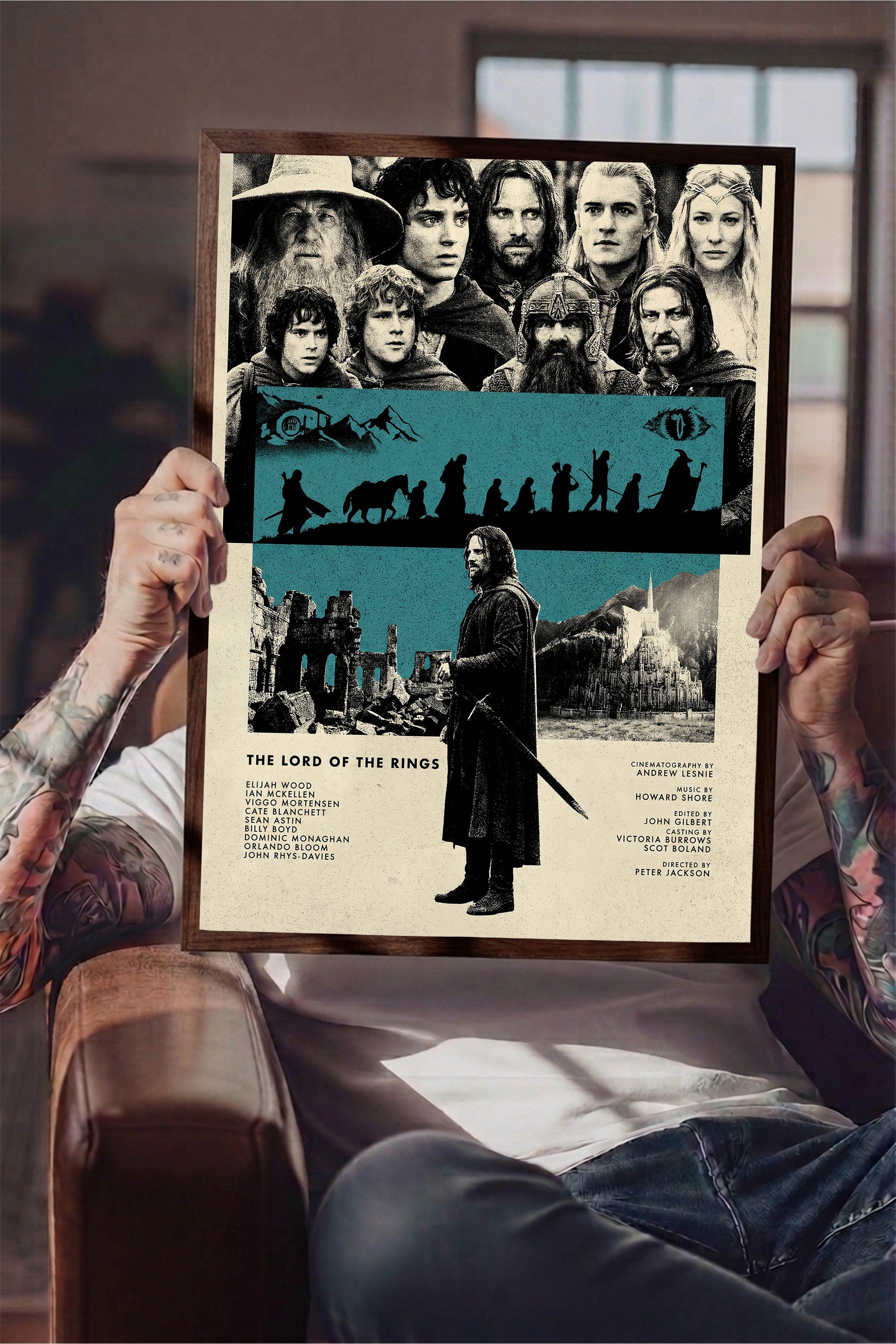 The Lord of the Rings Kahverengi Çerçeveli Poster, Sinema ve Dizi Tablo, Film Dizi Afişleri NO:112804