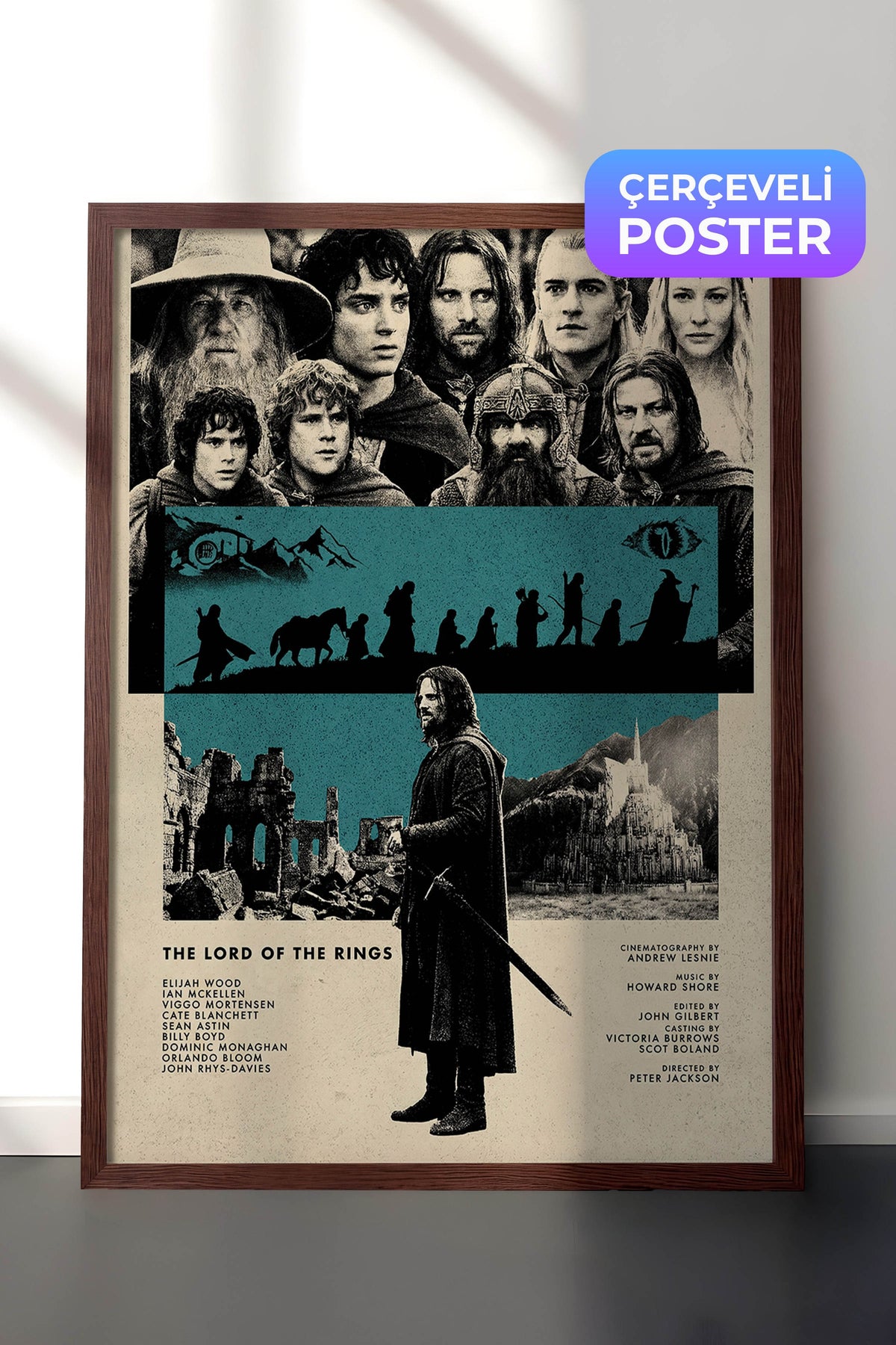 The Lord of the Rings Poster – Kahverengi Çerçeveli Tablo
