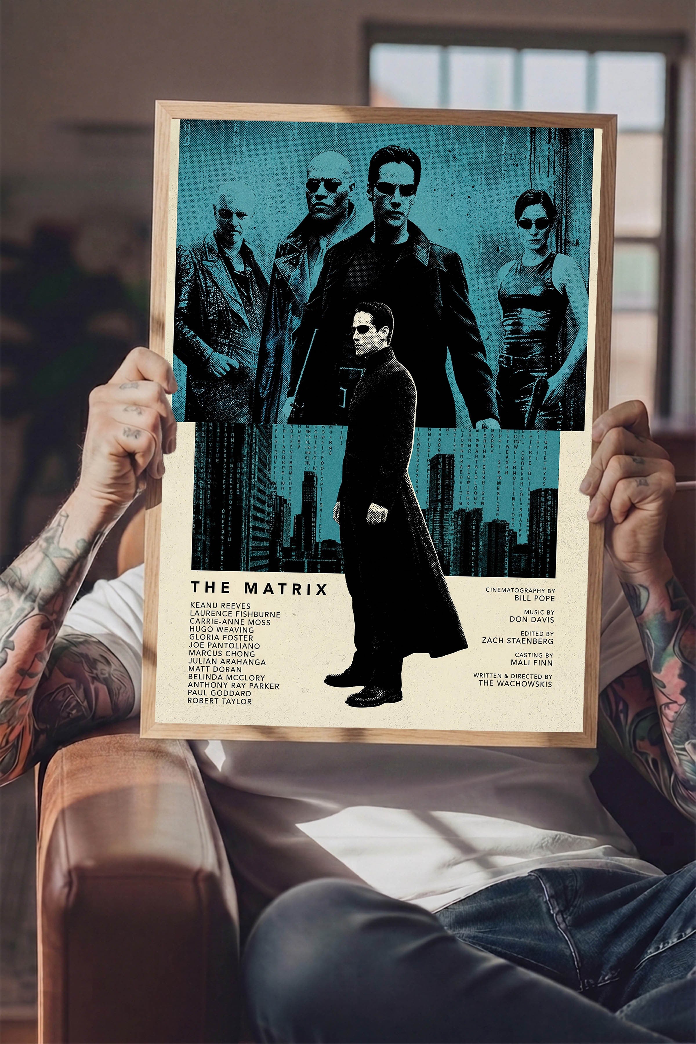 The Matrix Ahşap Çerçeveli Poster, Sinema ve Dizi Tablo, Film Dizi Afişleri NO:112809