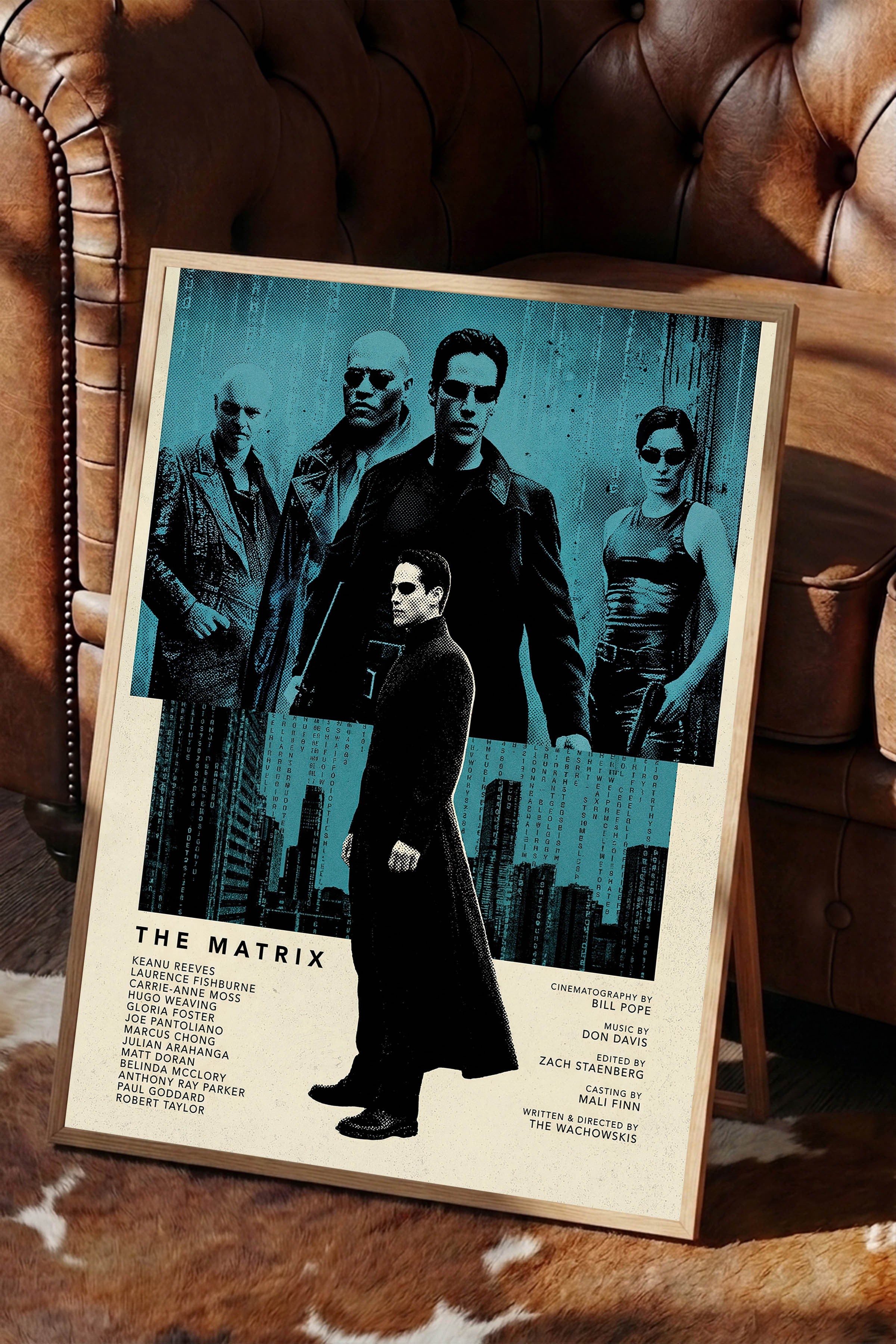 The Matrix Ahşap Çerçeveli Poster, Sinema ve Dizi Tablo, Film Dizi Afişleri NO:112809