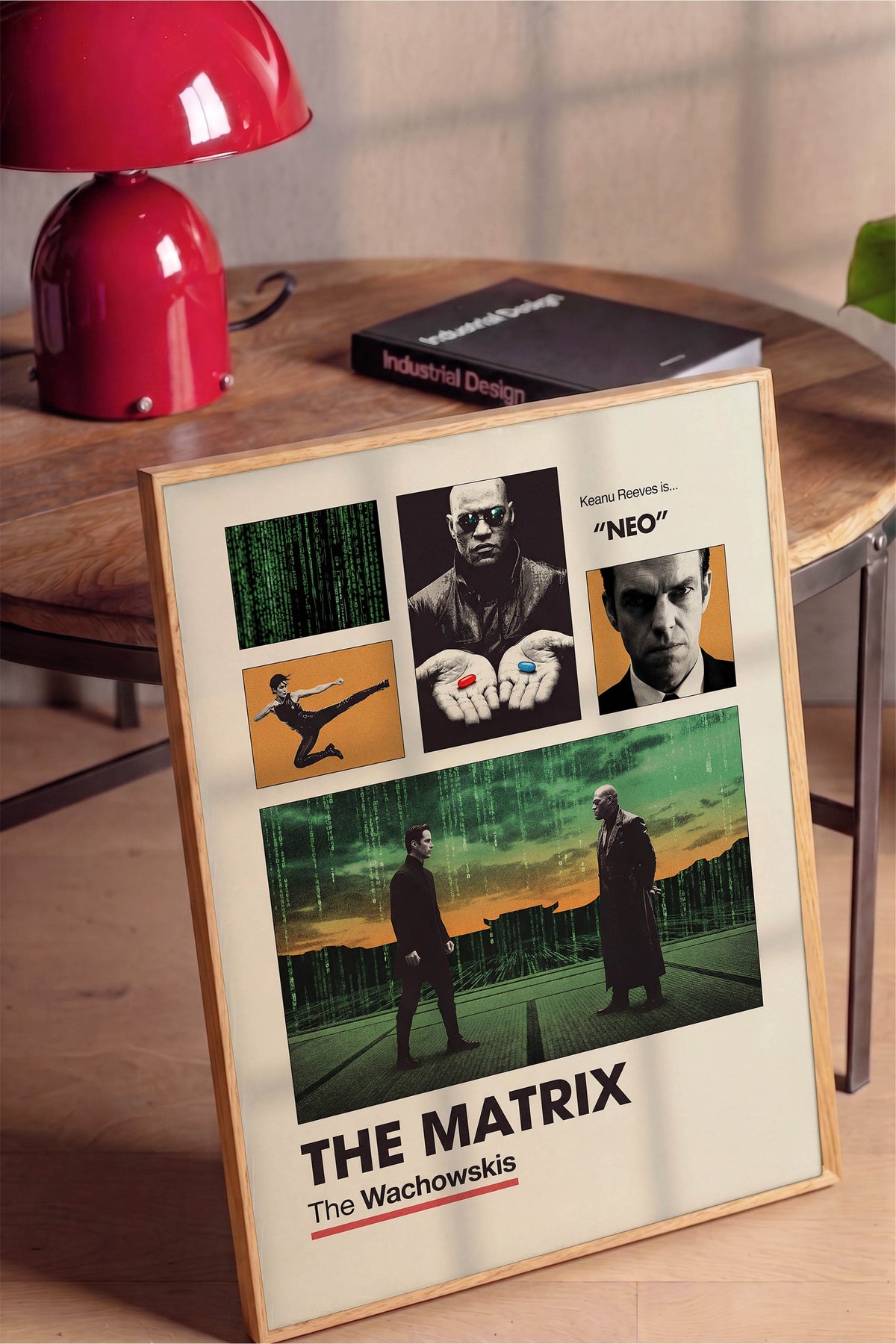The Matrix Ahşap Çerçeveli Poster, Sinema ve Dizi Tablo, Film Dizi Afişleri NO:112935