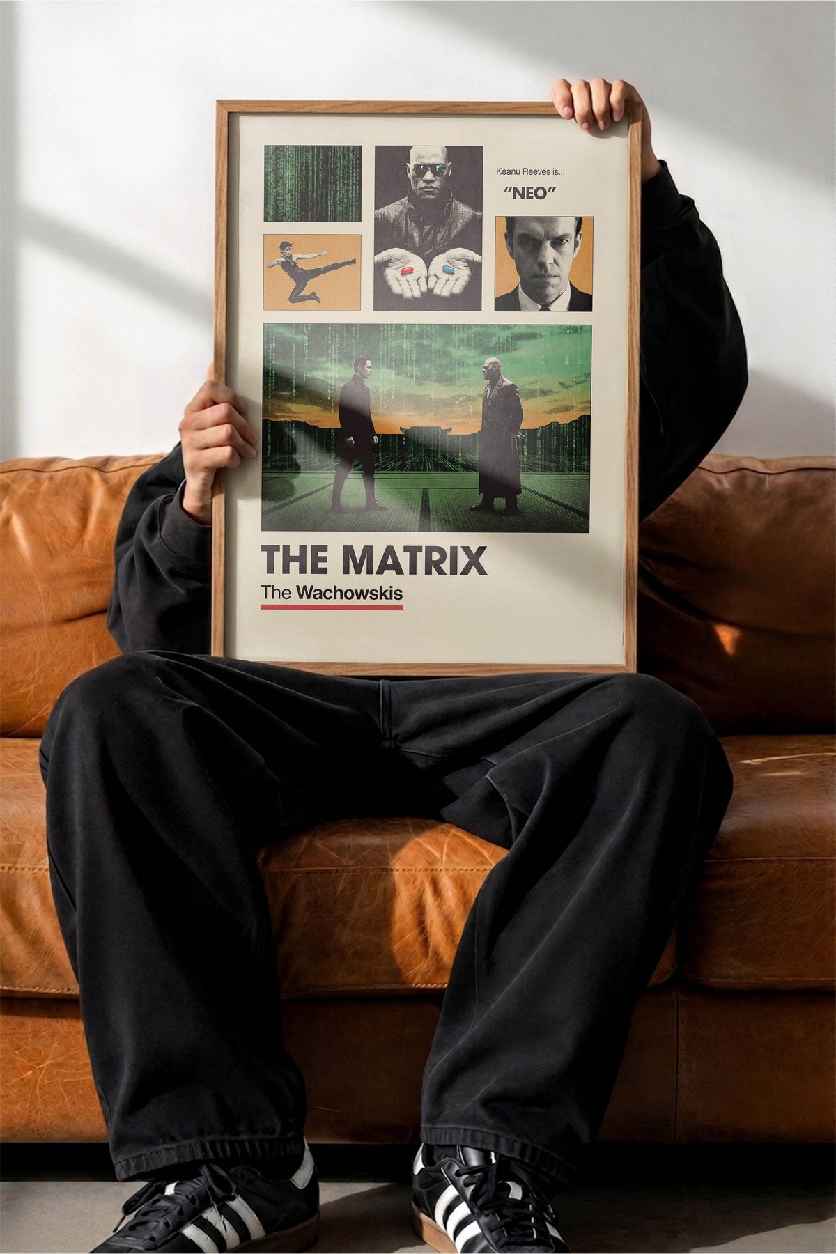 The Matrix Ahşap Çerçeveli Poster, Sinema ve Dizi Tablo, Film Dizi Afişleri NO:112935