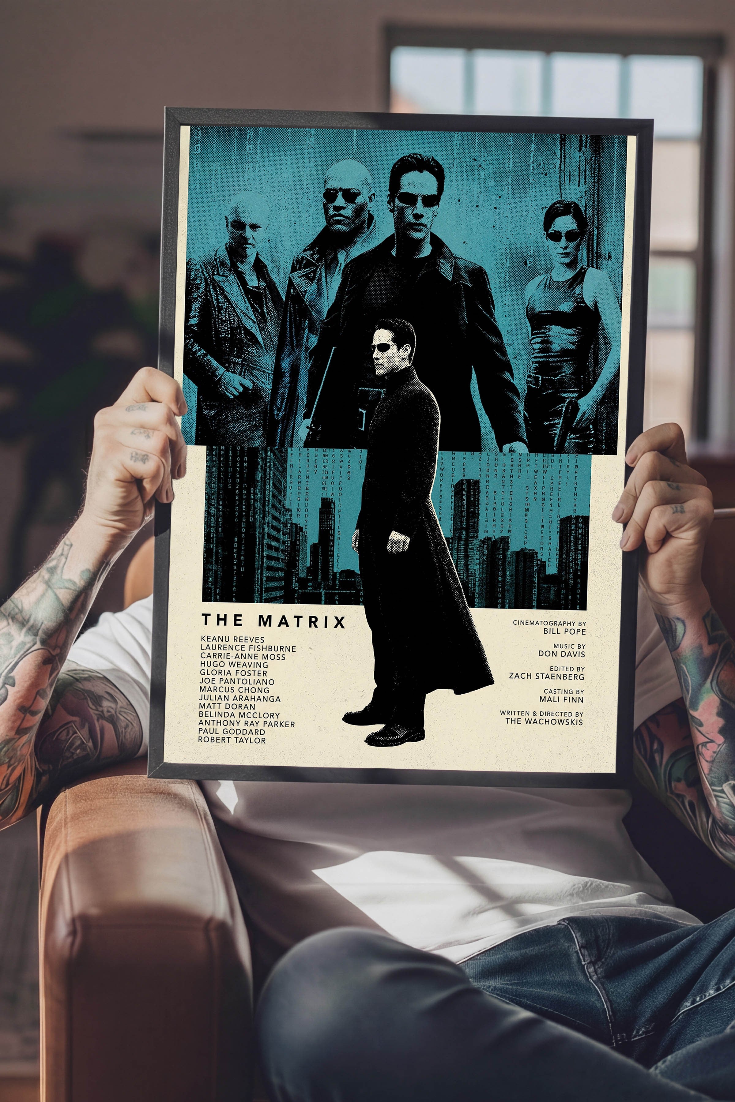 The Matrix Siyah Çerçeveli Poster, Sinema ve Dizi Tablo, Film Dizi Afişleri NO:112809