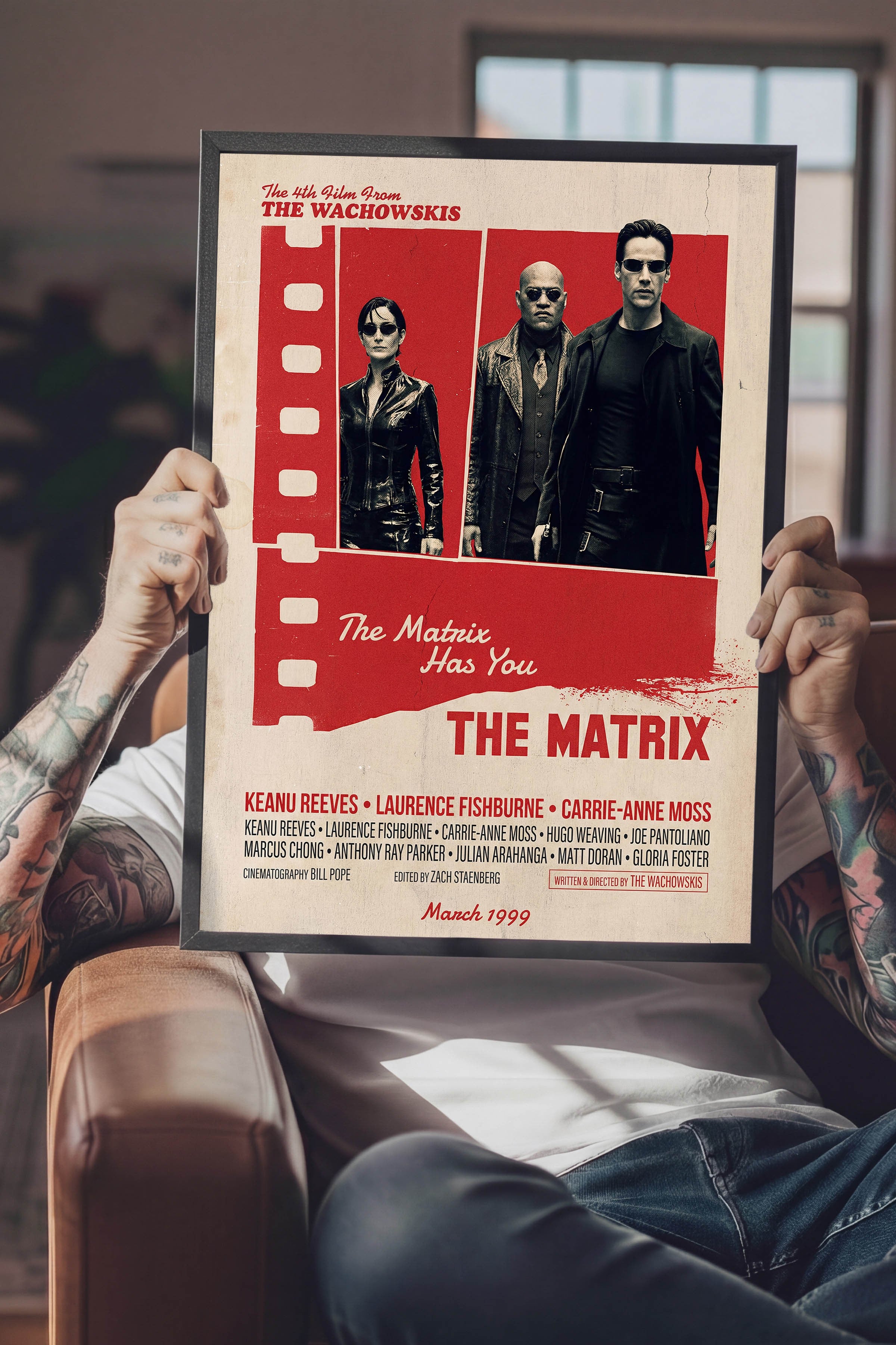 The Matrix Siyah Çerçeveli Poster, Sinema ve Dizi Tablo, Film Dizi Afişleri NO:112886