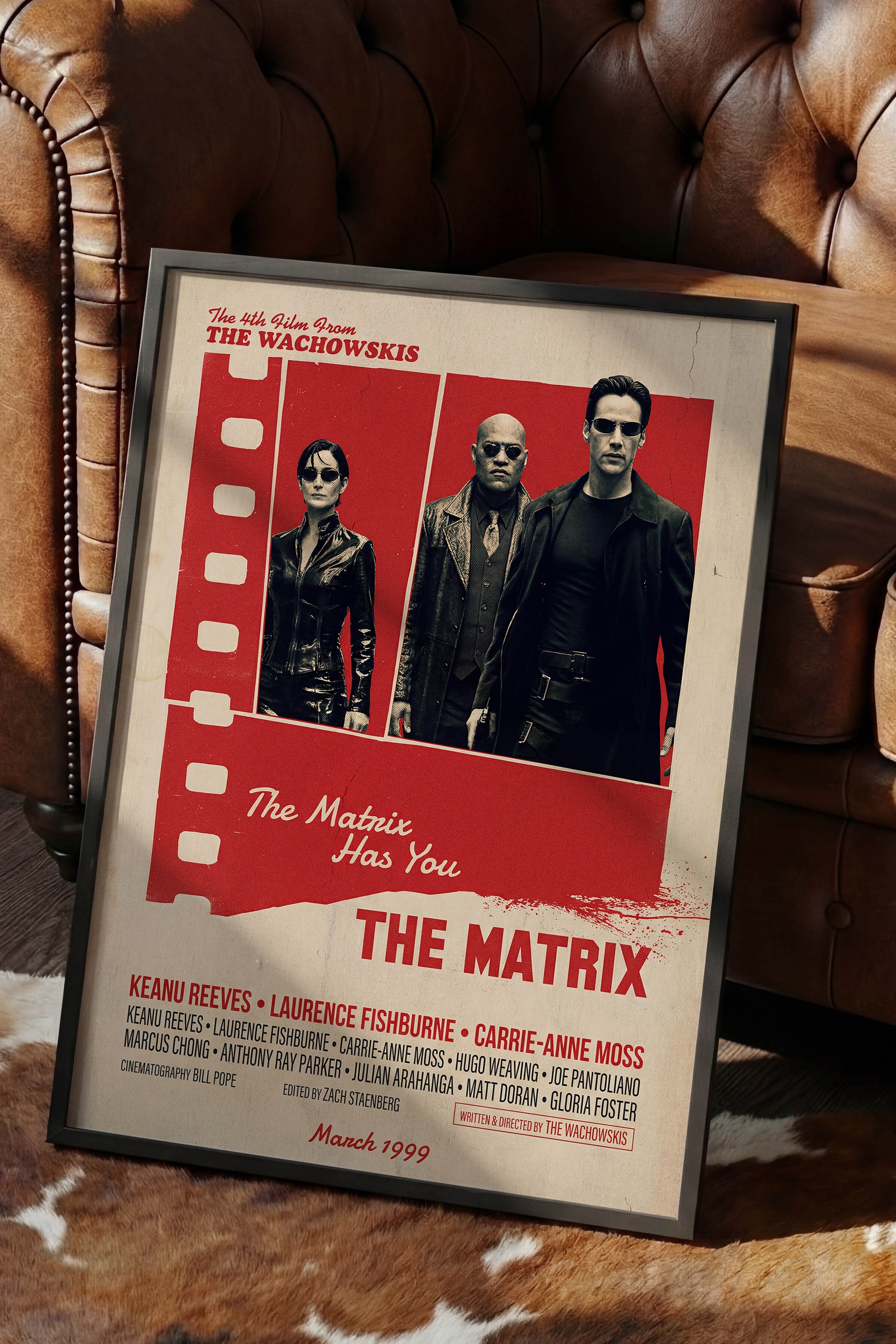 The Matrix Siyah Çerçeveli Poster, Sinema ve Dizi Tablo, Film Dizi Afişleri NO:112886