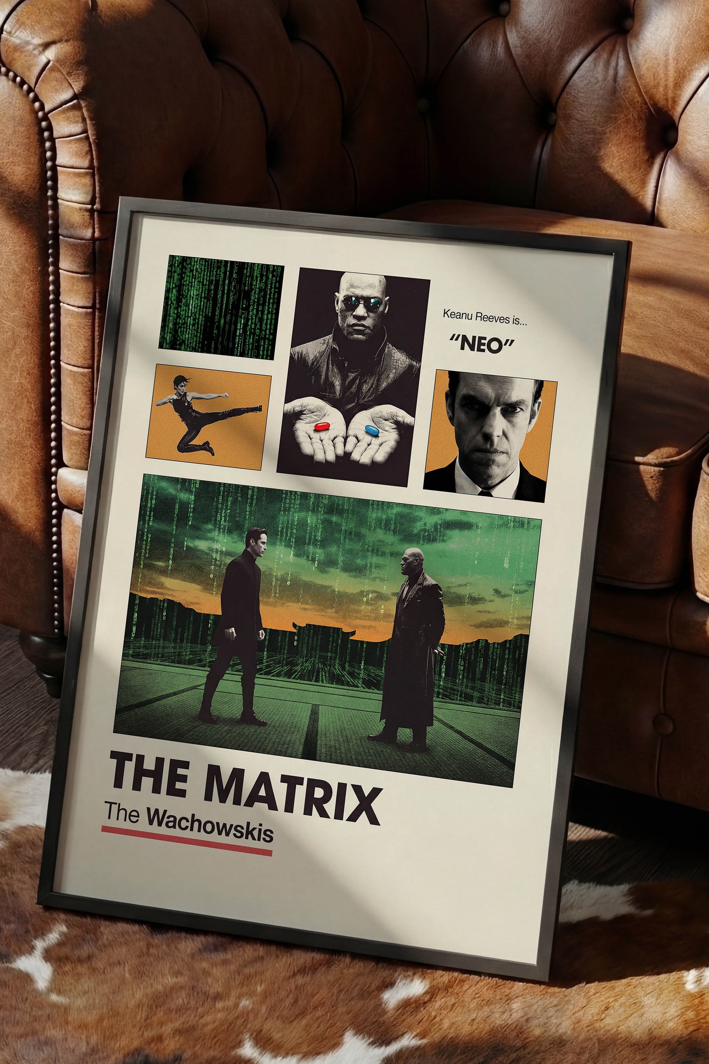 The Matrix Siyah Çerçeveli Poster, Sinema ve Dizi Tablo, Film Dizi Afişleri NO:112935
