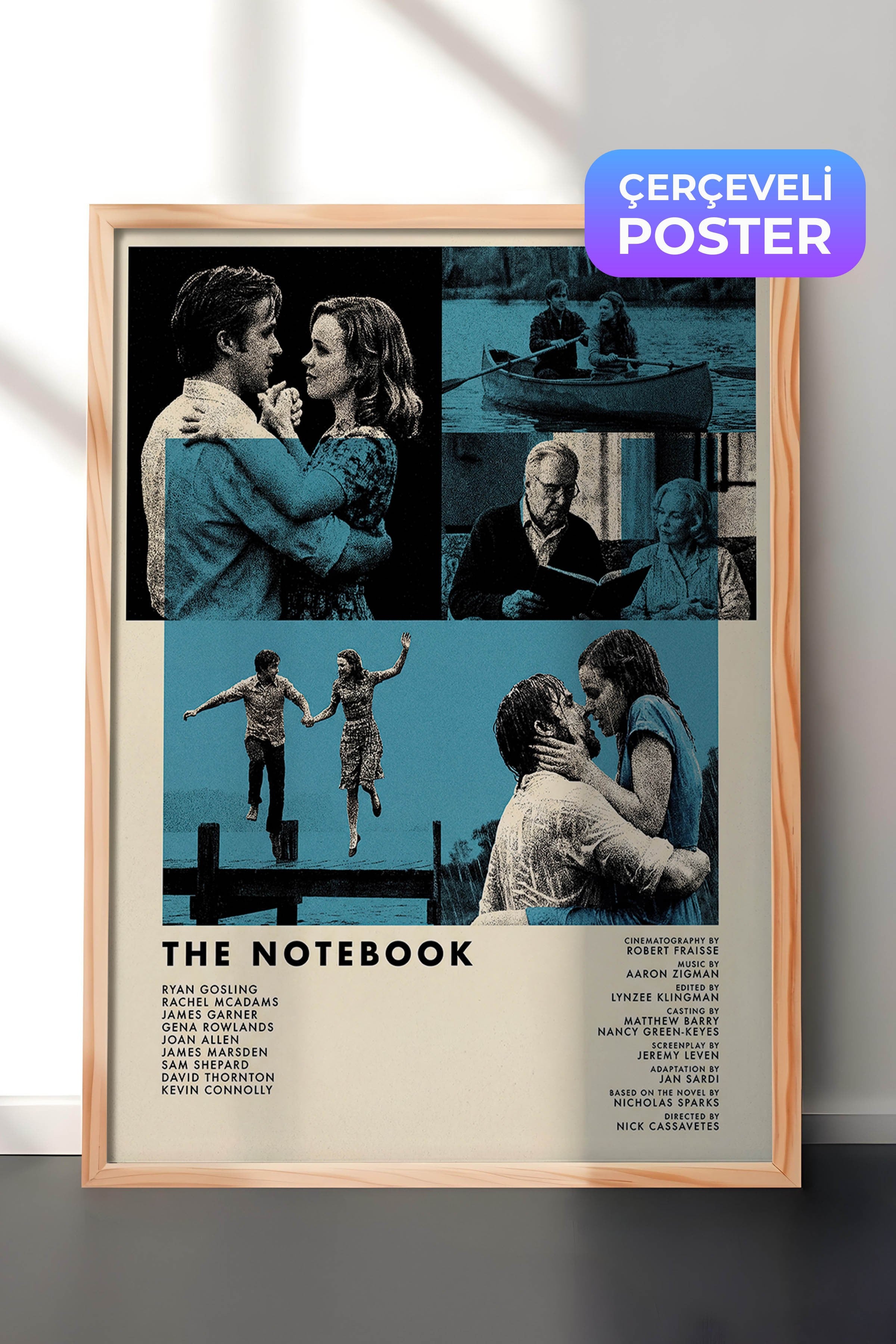 The Notebook Ahşap Çerçeveli Poster, Sinema ve Dizi Tablo, Film Dizi Afişleri NO:112825